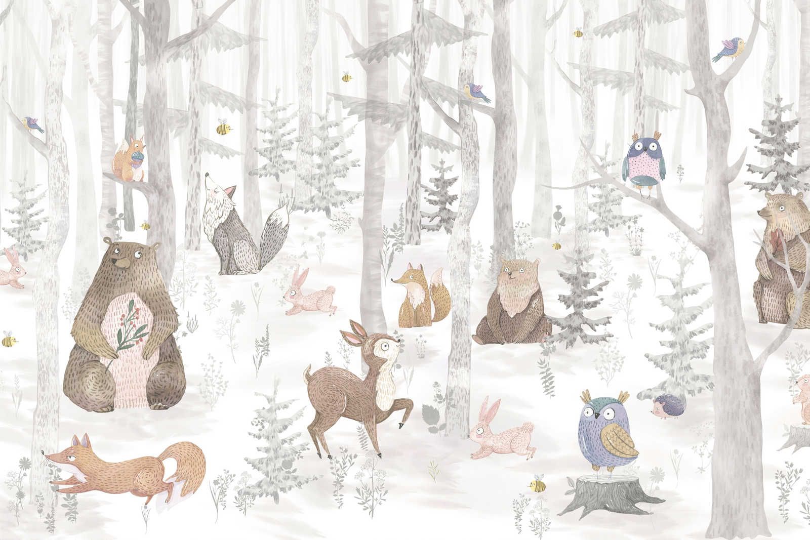             Toile Forêt enchantée avec animaux - 90 cm x 60 cm
        