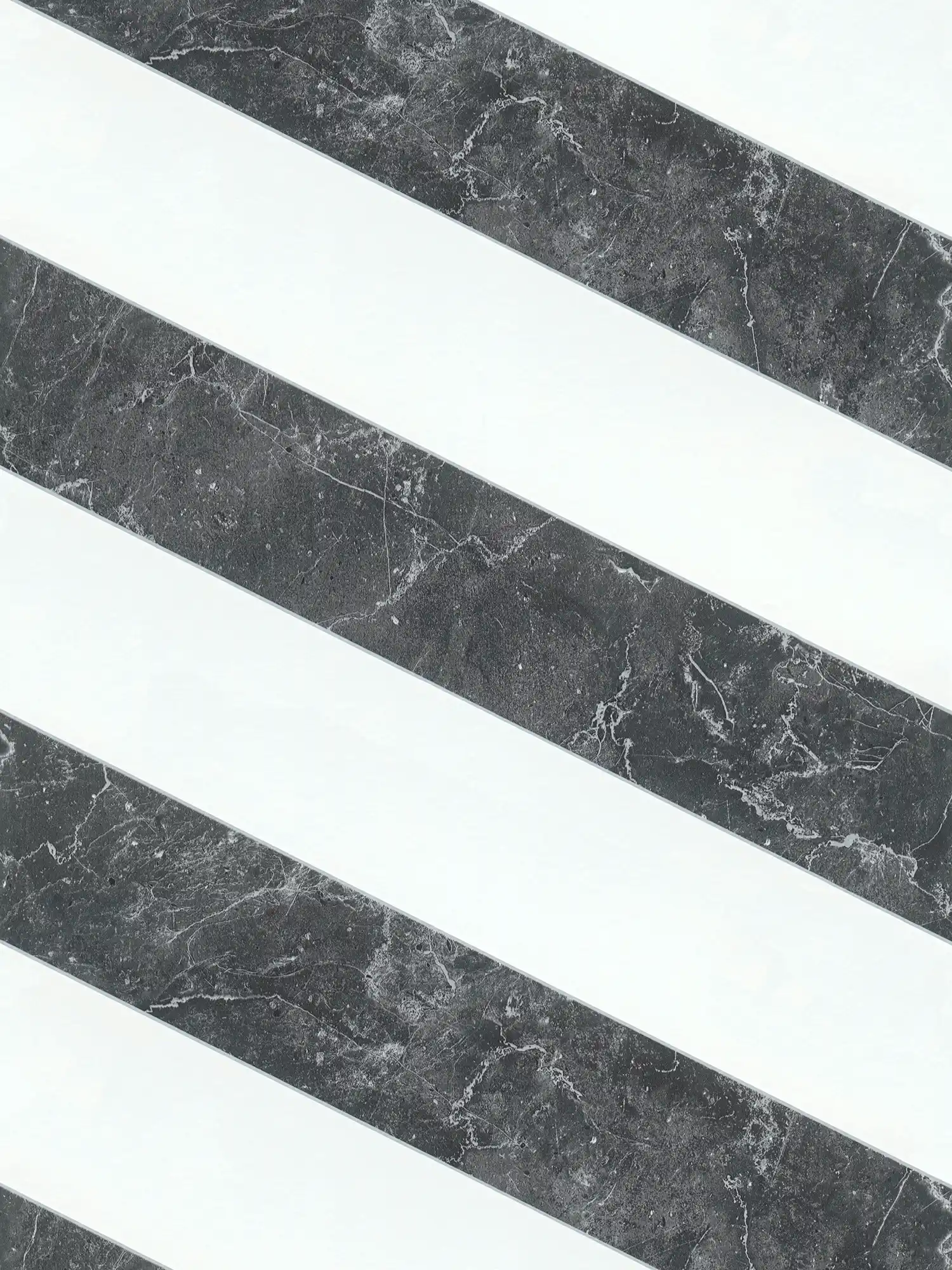 Carta da parati a righe aspetto marmo strisce orizzontali design bianco e nero
