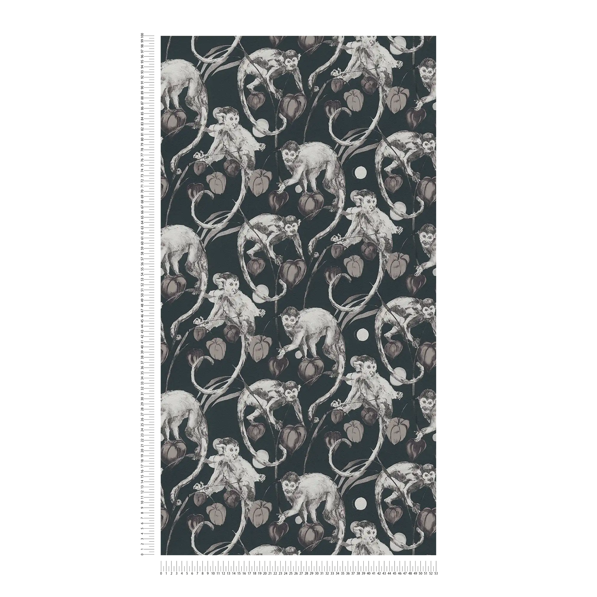             Donker vliesbehang apen & bladeren ontwerp van MICHALSKY
        