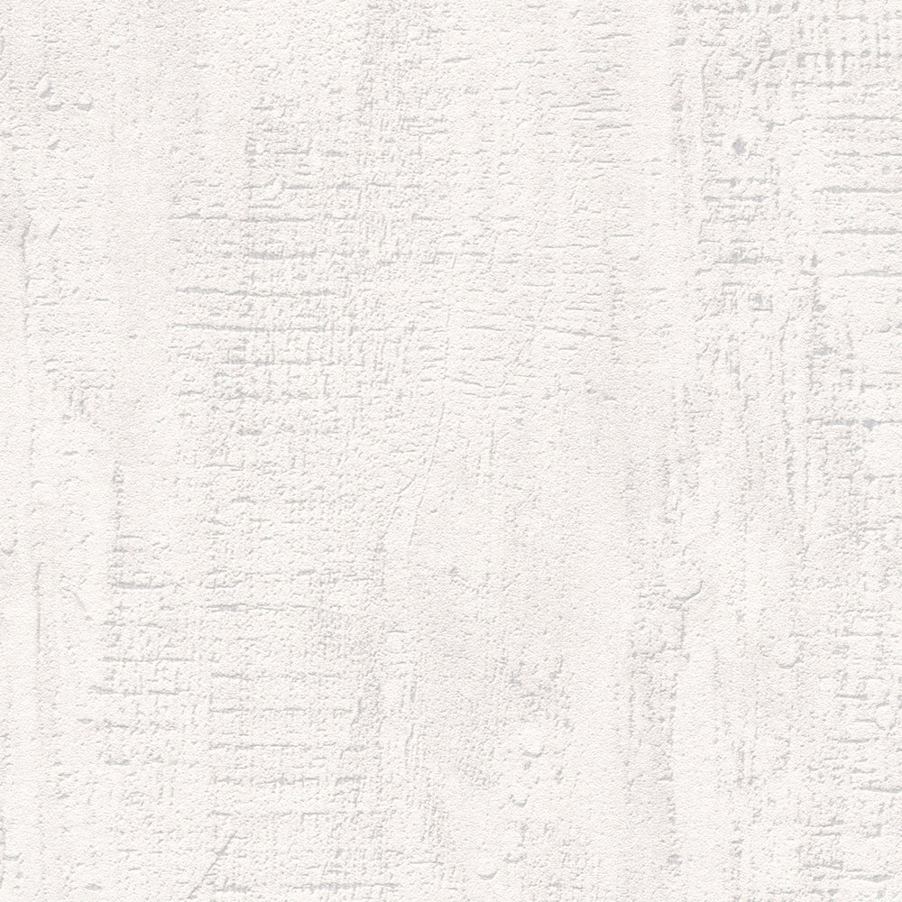            Papel pintado de aspecto de hormigón con estructura rústica con patrón rugoso - blanco
        