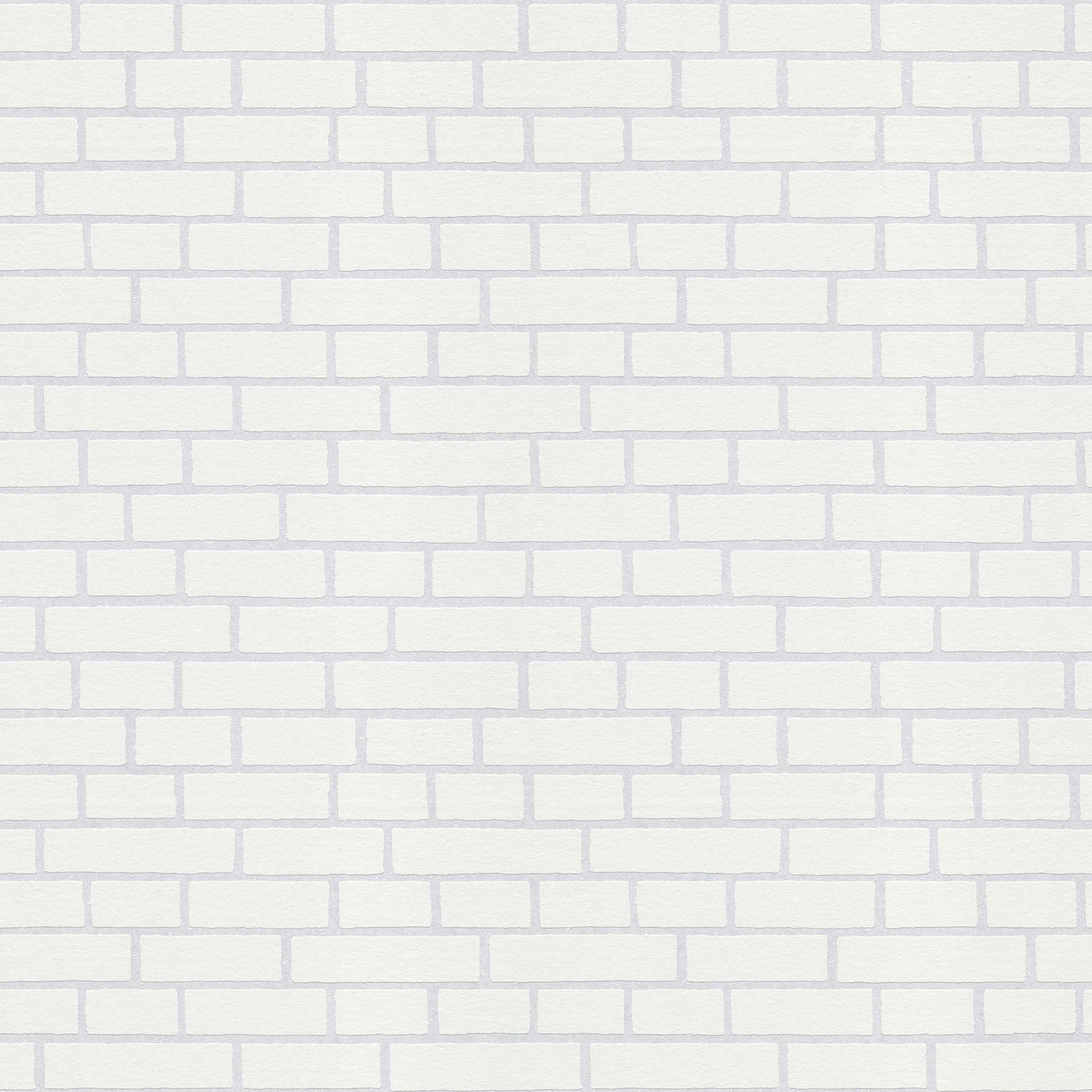 Masonry wallpaper to paint over, with 3D effect - White
