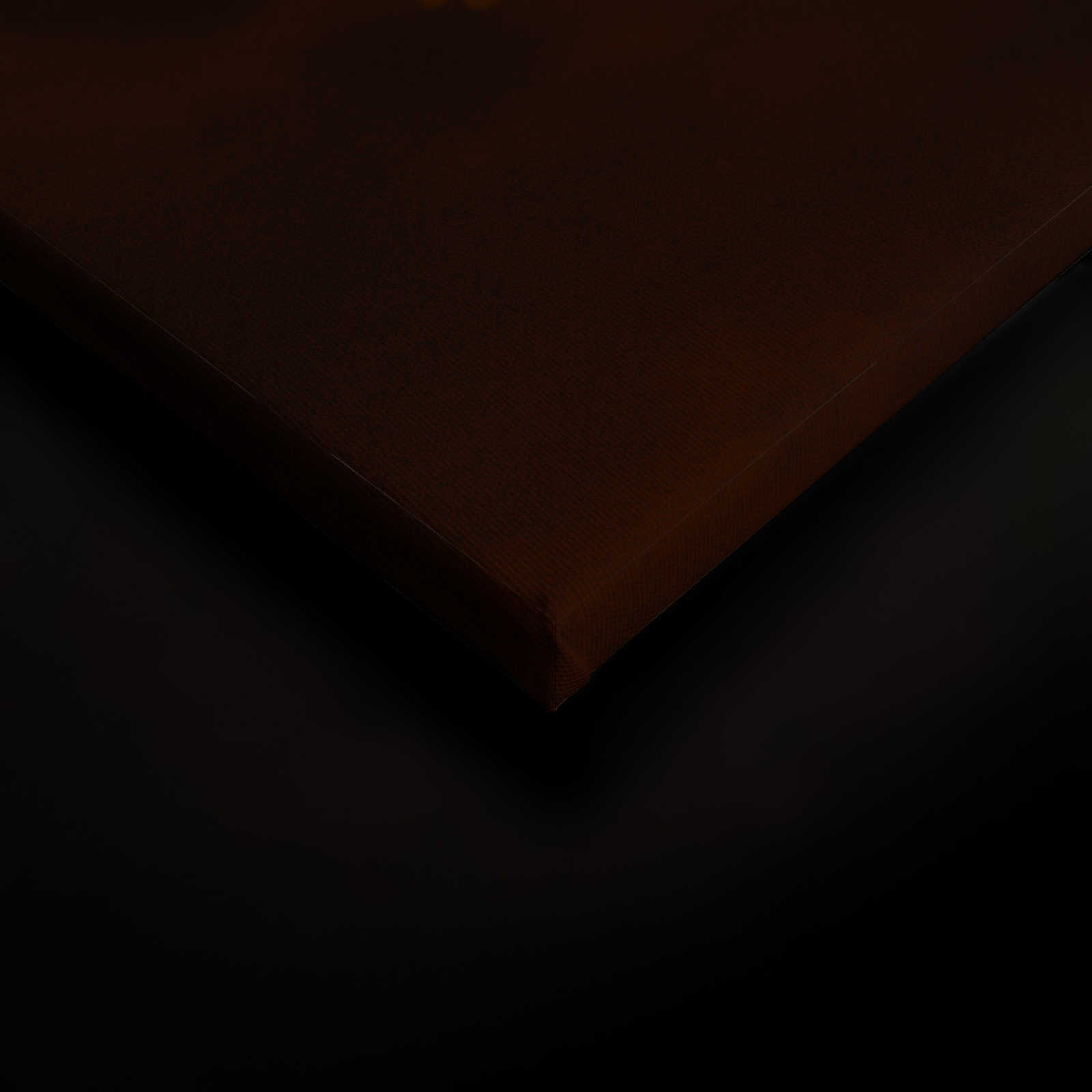             Canvas met boeket in botanische stijl | oranje zwart - 0,90 m x 0,60 m
        