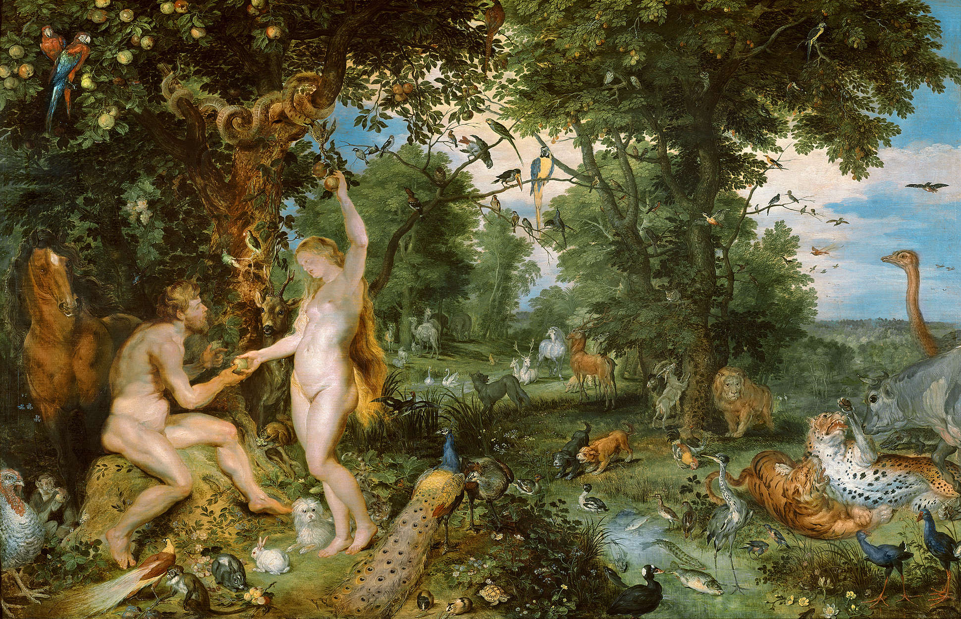             Fotomurali "Il giardino dell'Eden con la caduta" di Pieter Brueghel
        