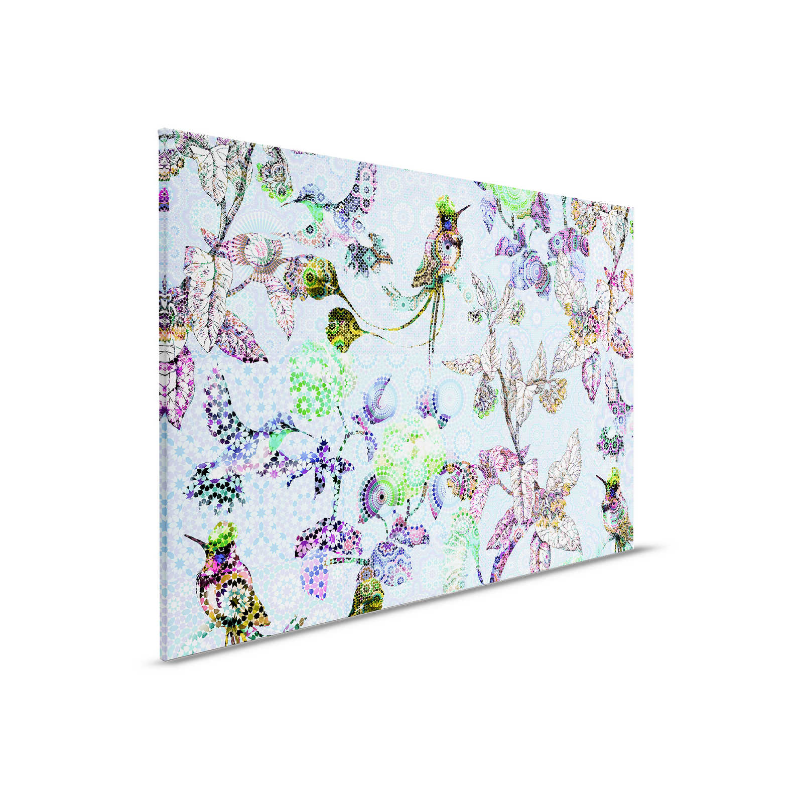        Canvas painting Flowers & Birds in Mosaic Style - 0,90 m x 0,60 m
    
