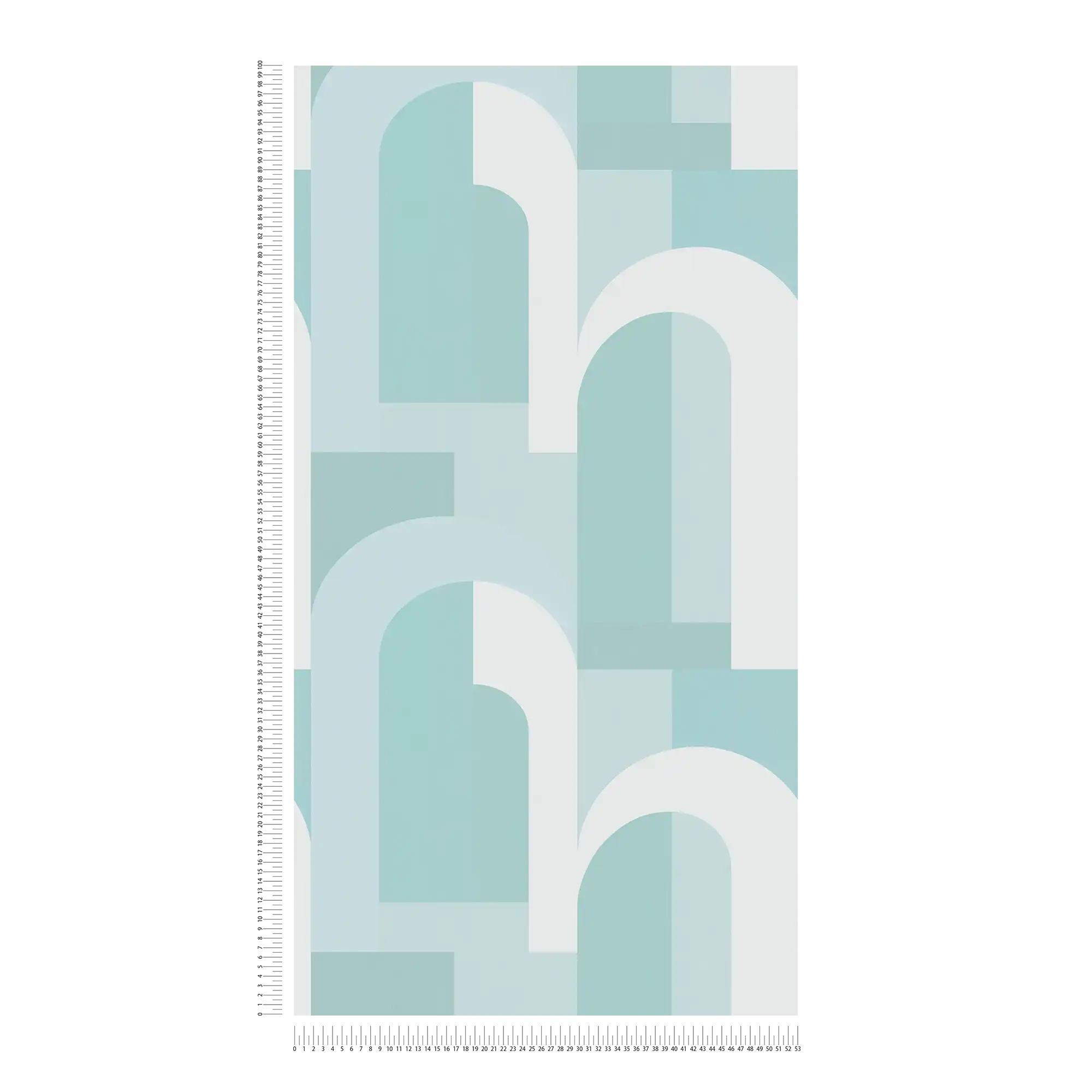            Graphic wallpaper with bow pattern - turquoise, white
        