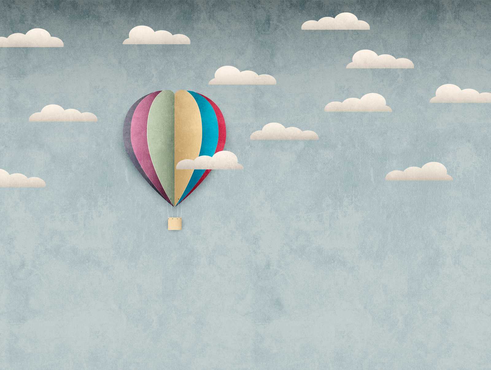             behang nieuwigheid | motief behang luchtballon & bewolkte hemel voor kinderen
        