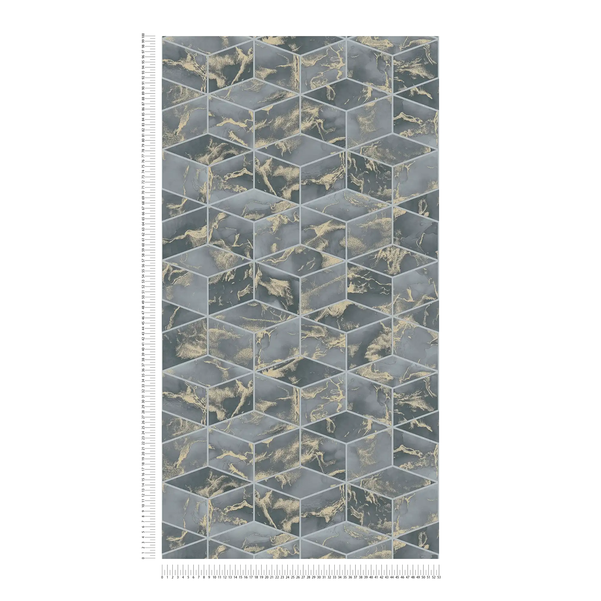             Marble wallpaper tile look with gold accent - grey, green, metallic
        