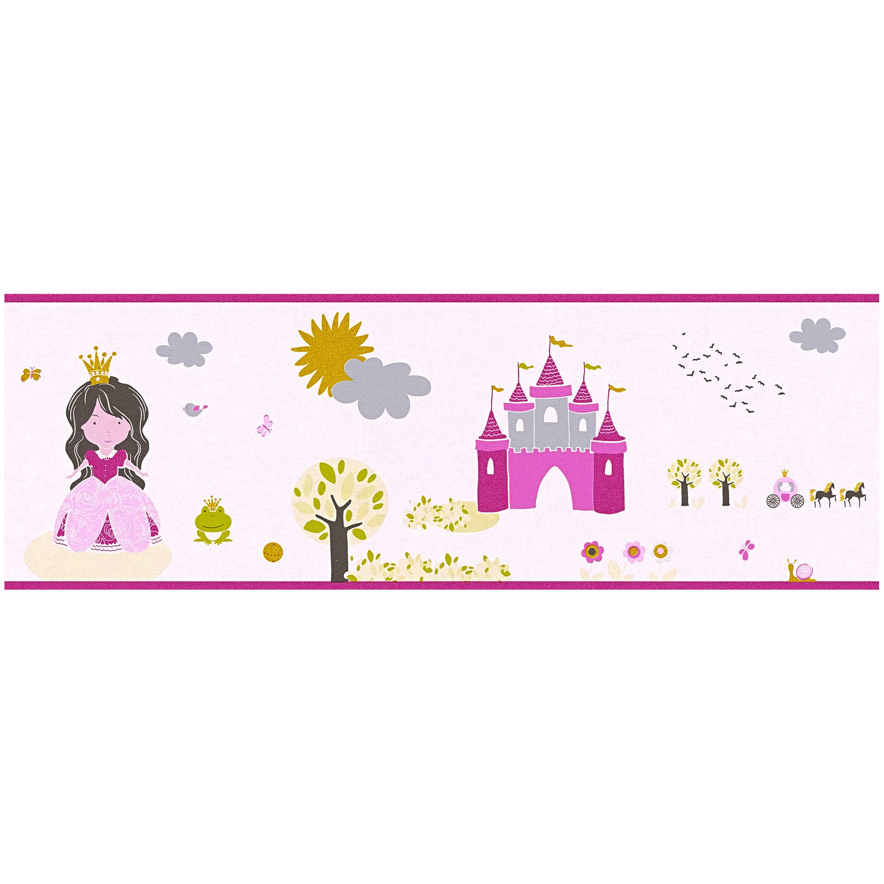         Nursery border with fairy tale motif - Colorful, Pink
    