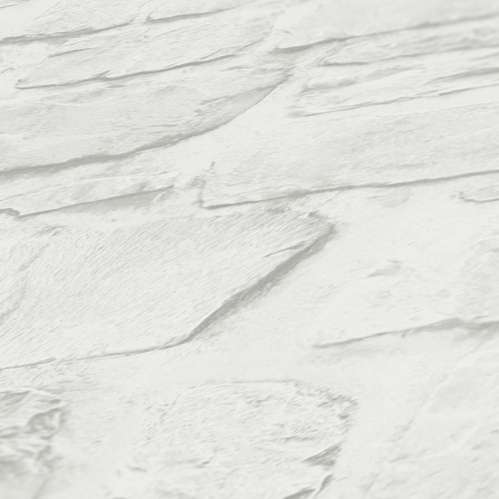             Papel pintado autoadhesivo | Aspecto de piedra blanca con óptica 3D - Blanco, Gris
        