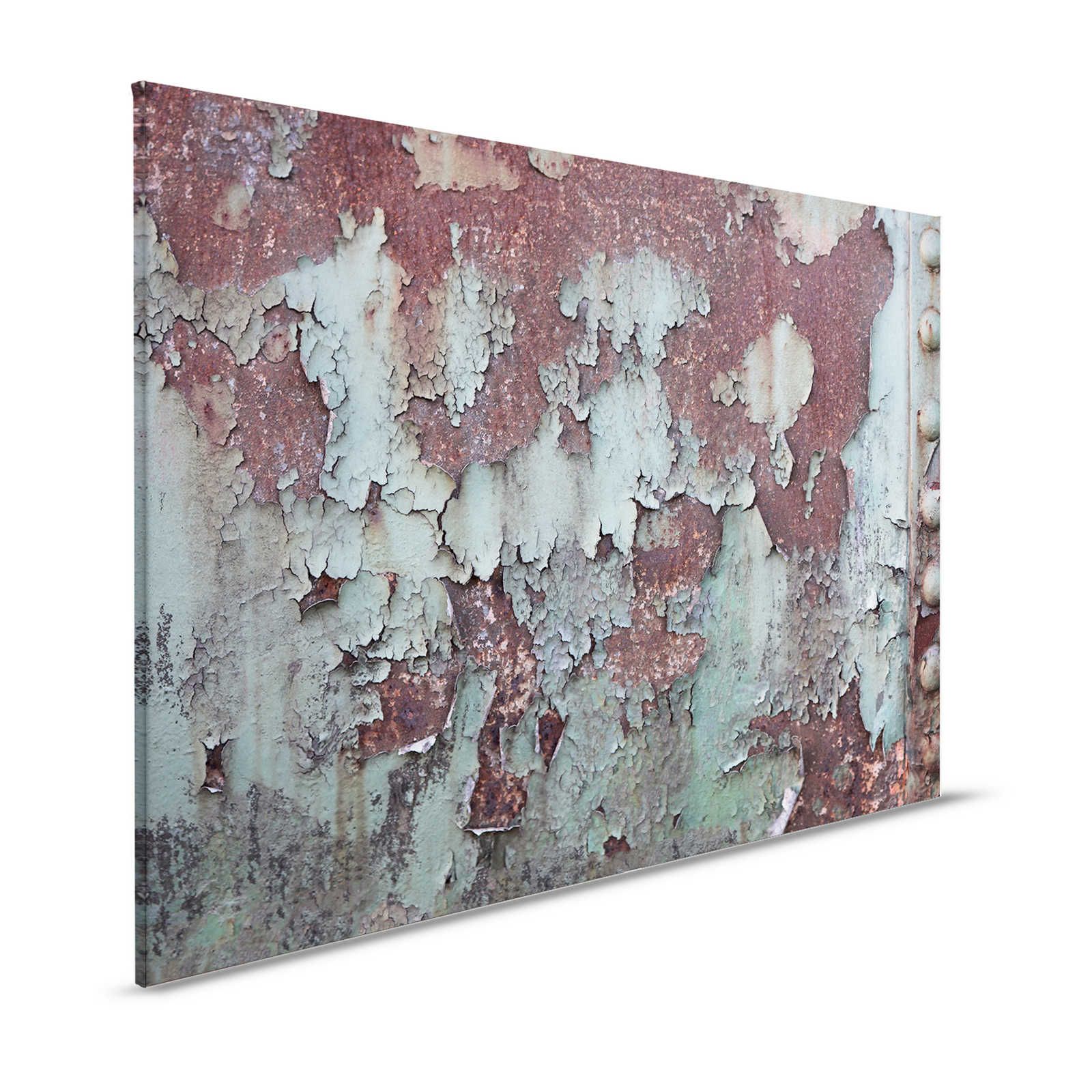 Canvas schilderij roestende scheepswand - metalen plaat met roest - 1.20 m x 0.80 m
