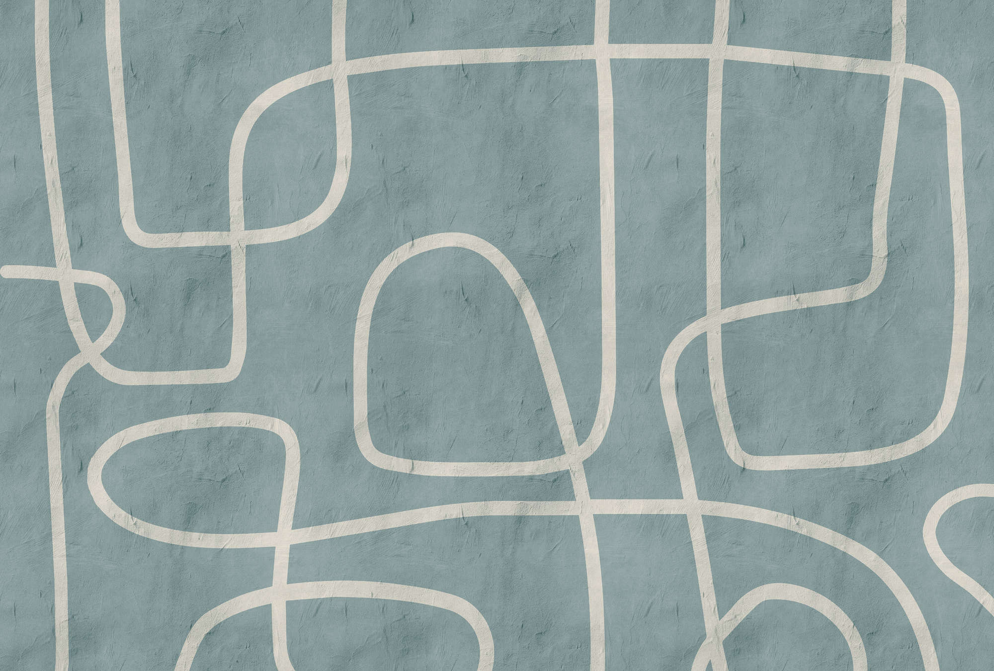             Serengeti 4 - mural clay wall in light blue with line pattern
        