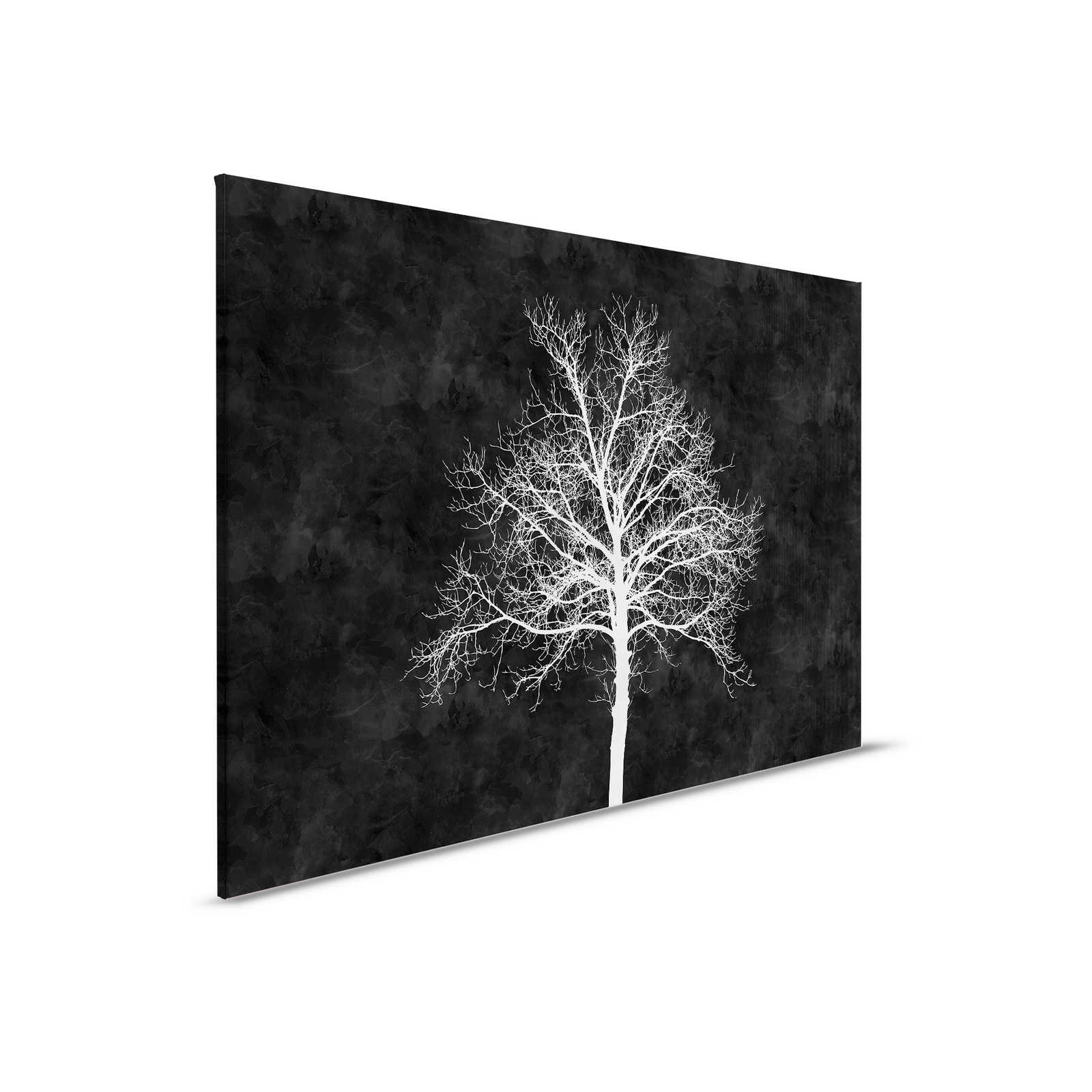         Black and White Canvas Painting White Tree - 0.90 m x 0.60 m
    