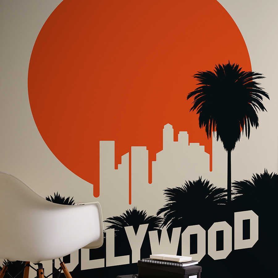         Photo wallpaper Hollywood in retro poster look
    