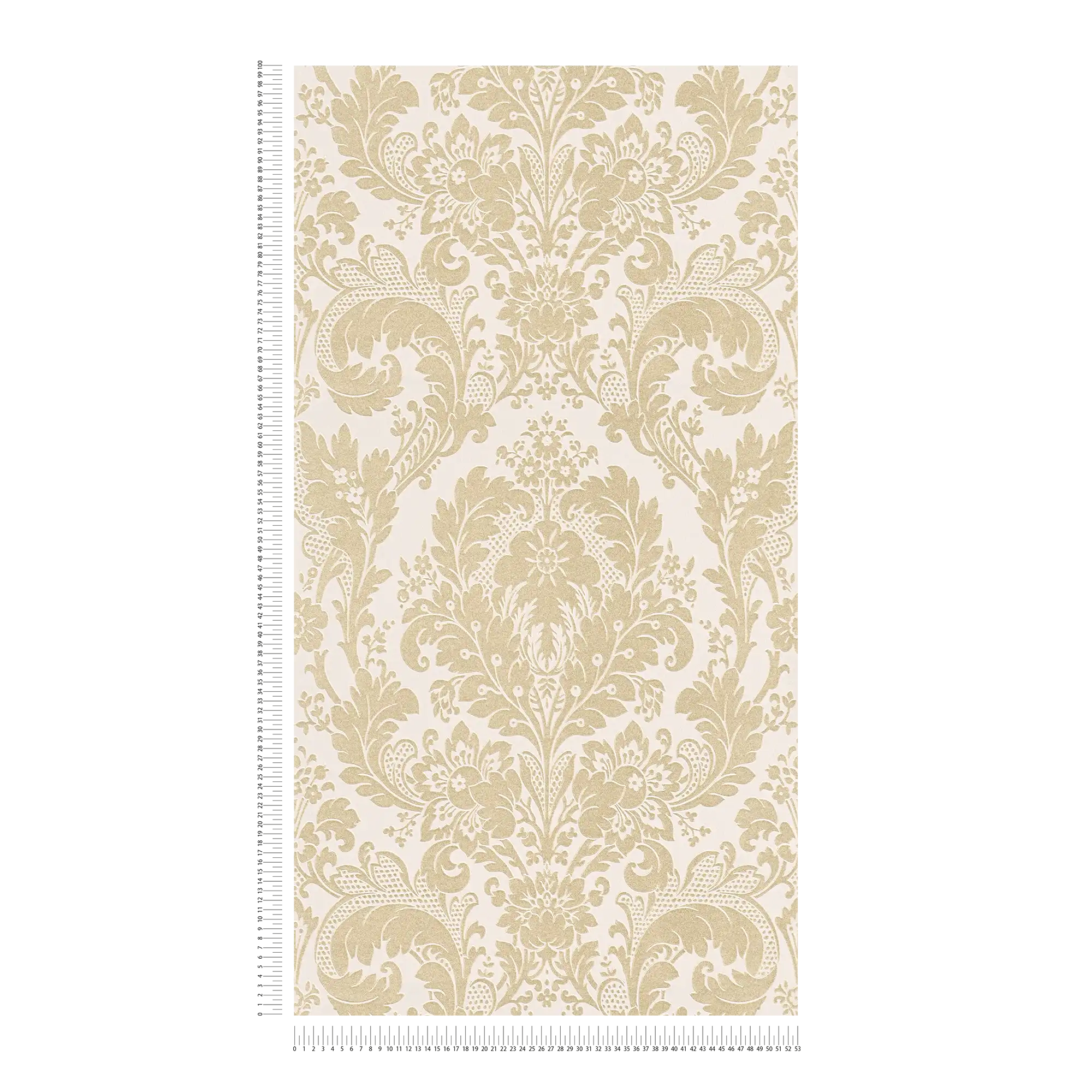             Baroque wallpaper gold ornaments floral with structure embossing
        