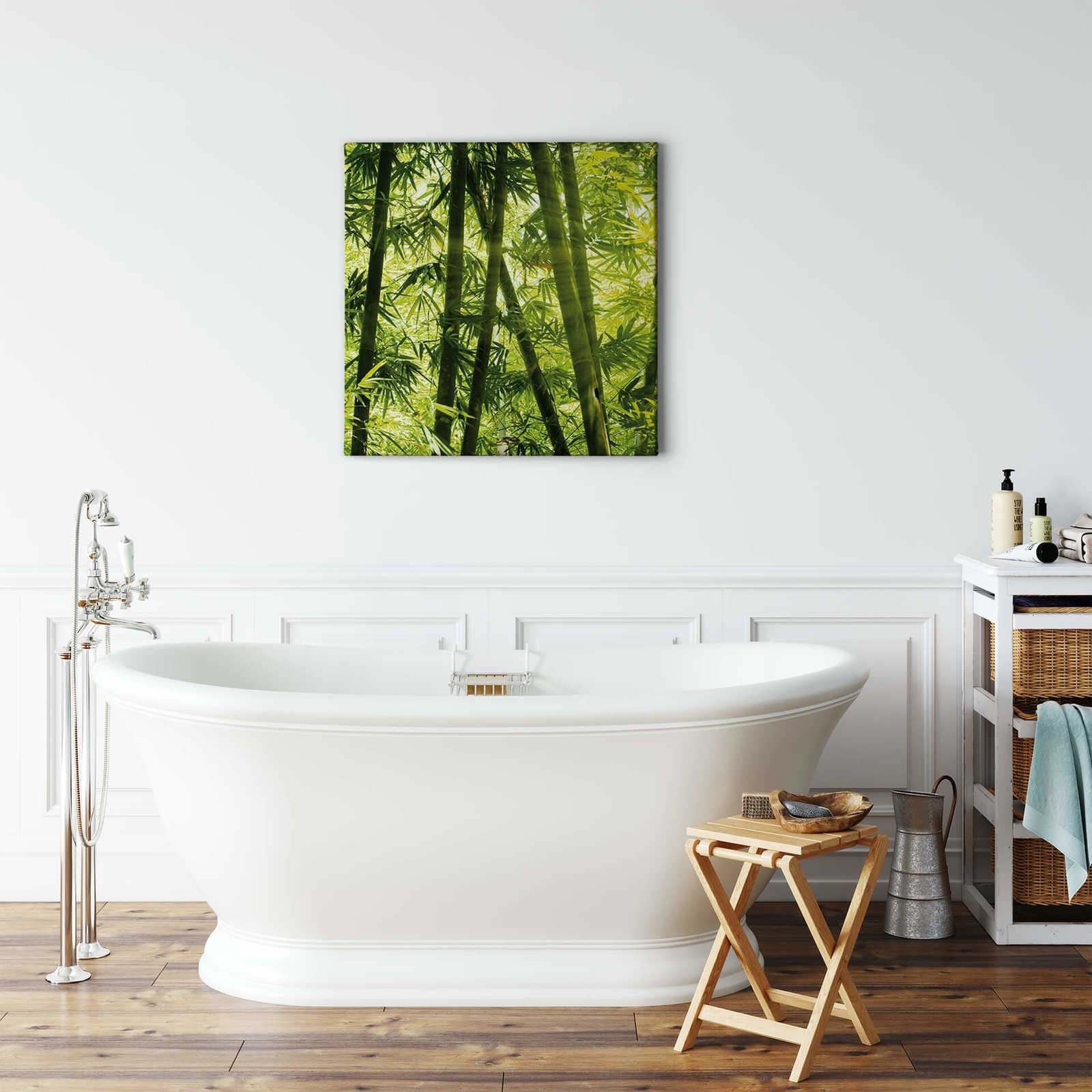             Square canvas print bamboo forest and sunshine
        