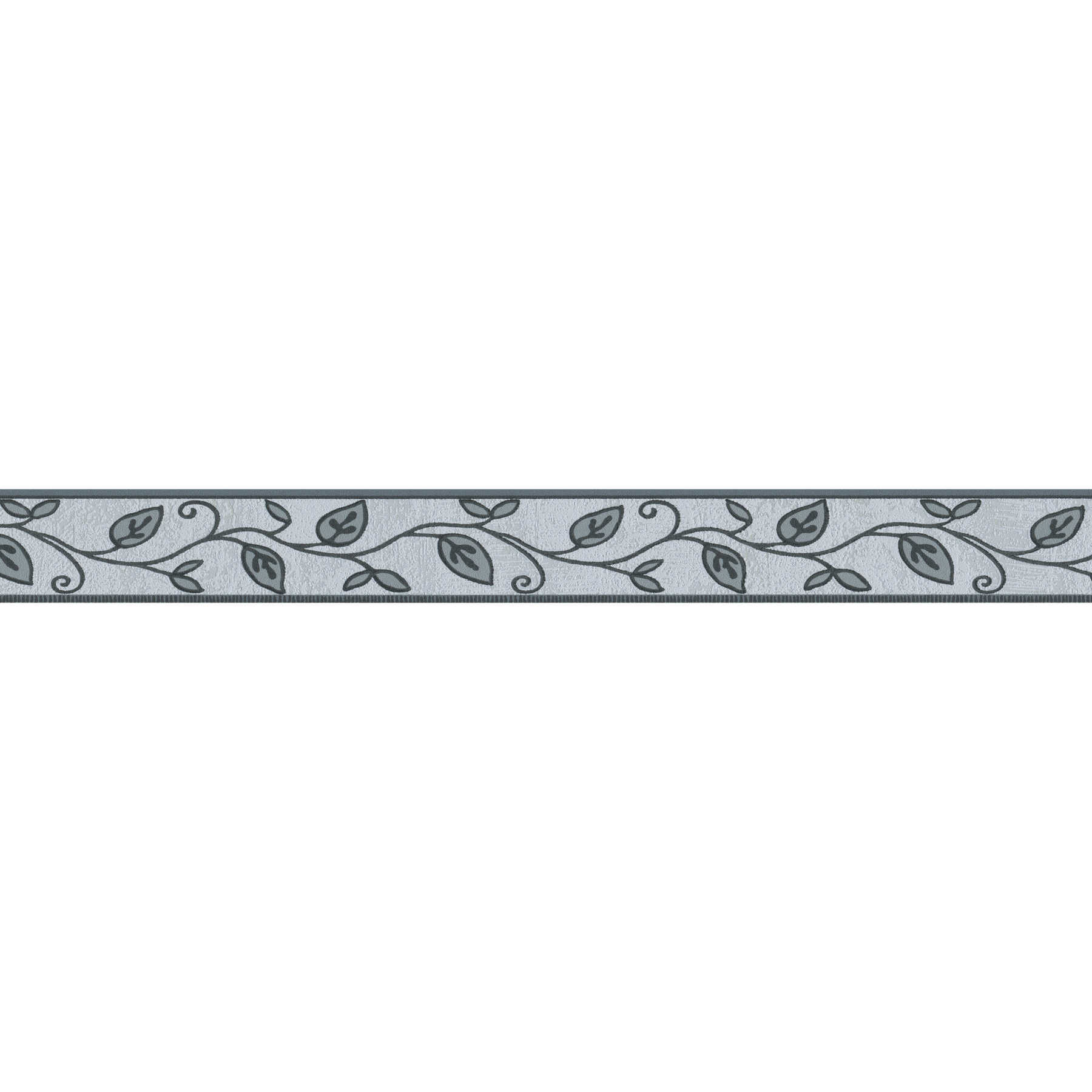         Border with leaf tendrils and textured pattern - Black, Grey
    