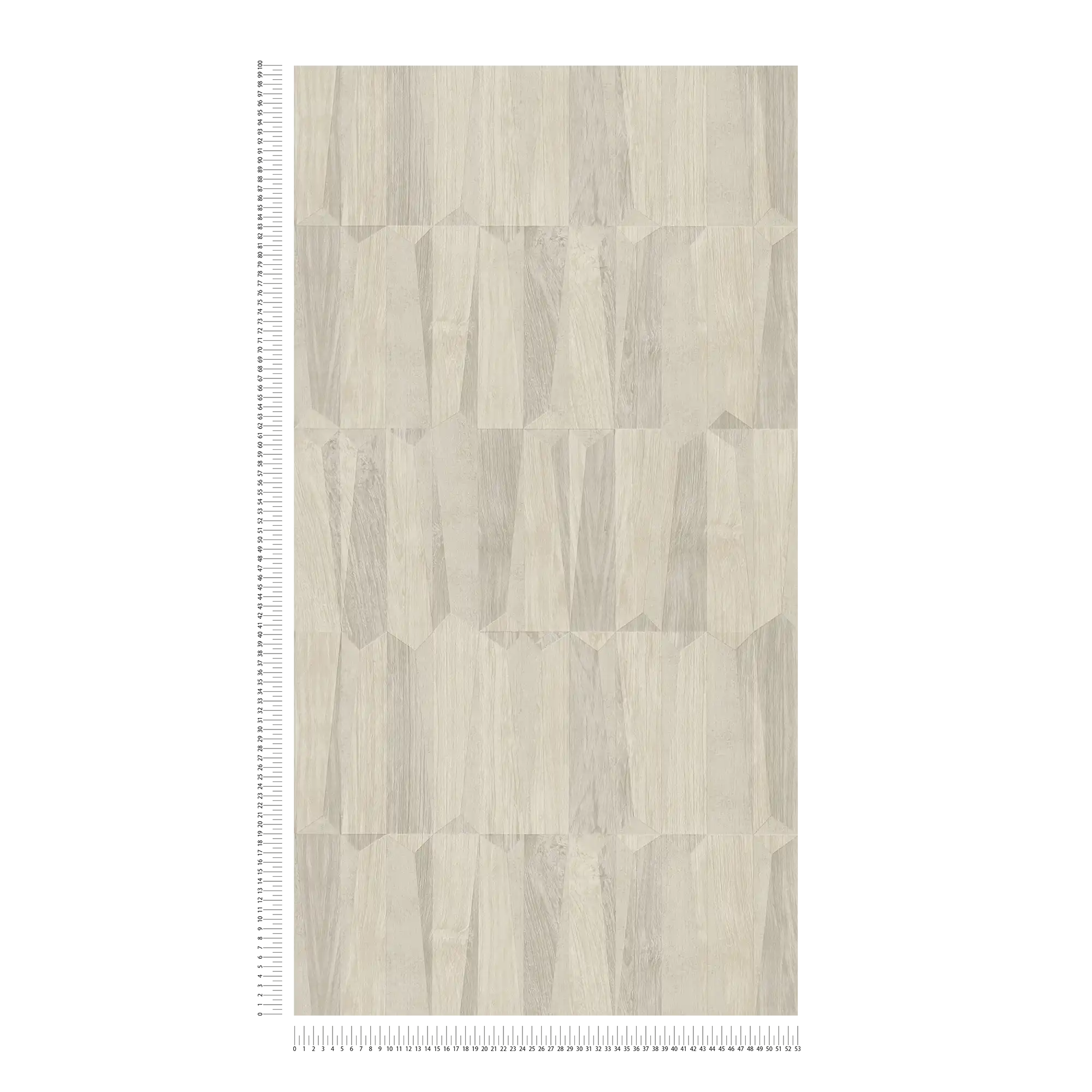             Carta da parati in legno sfaccettato in stile retrò - crema, grigio
        