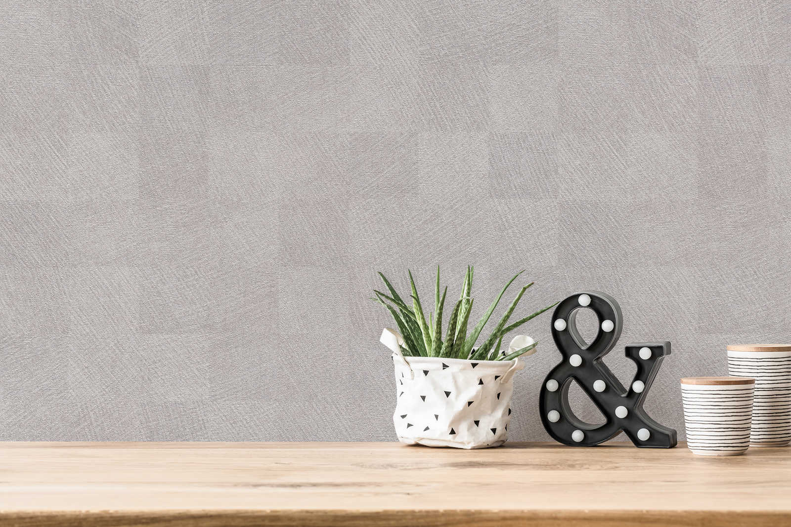             Plaid wallpaper beige metallic with texture effect
        