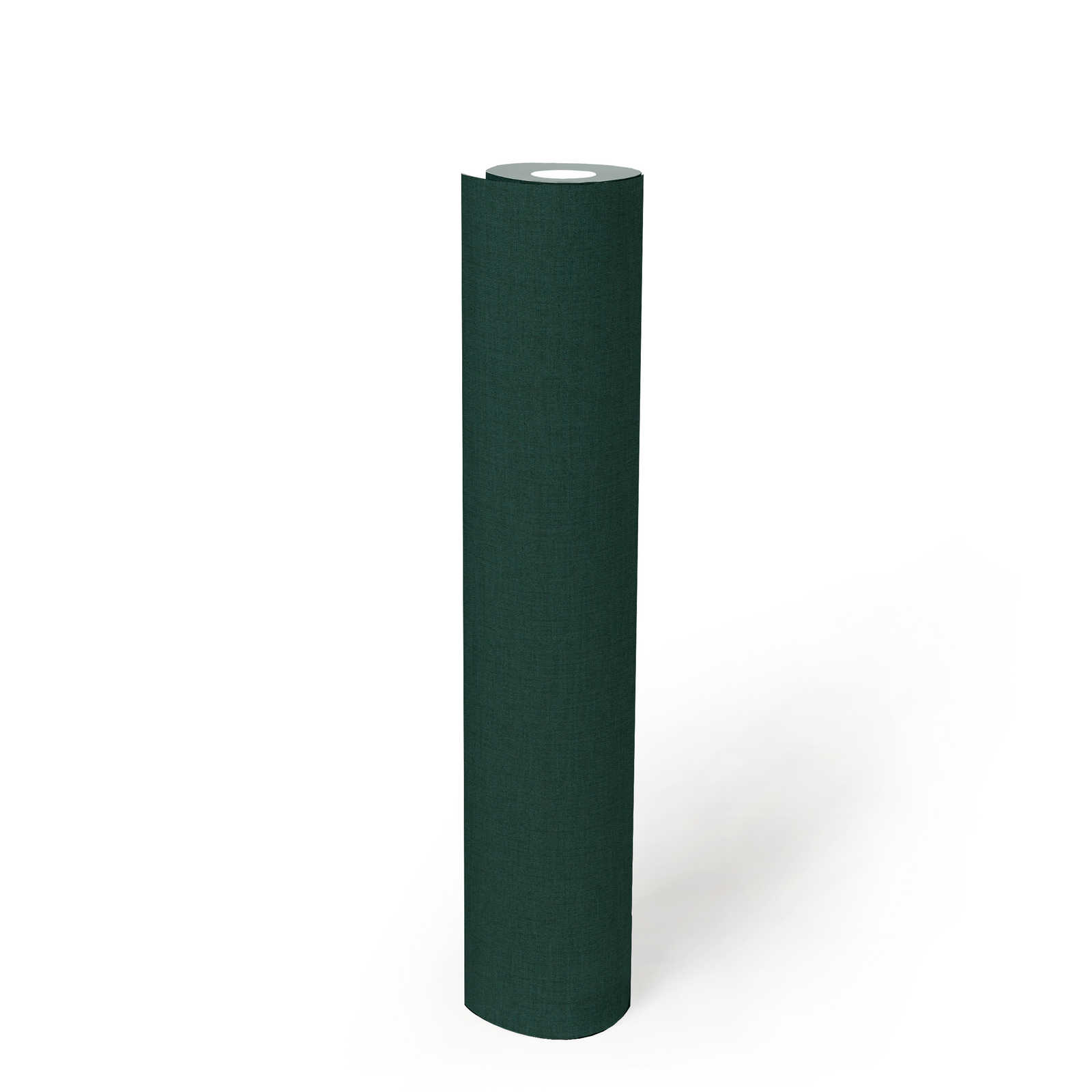            Fir green non-woven wallpaper with textile texture - green
        