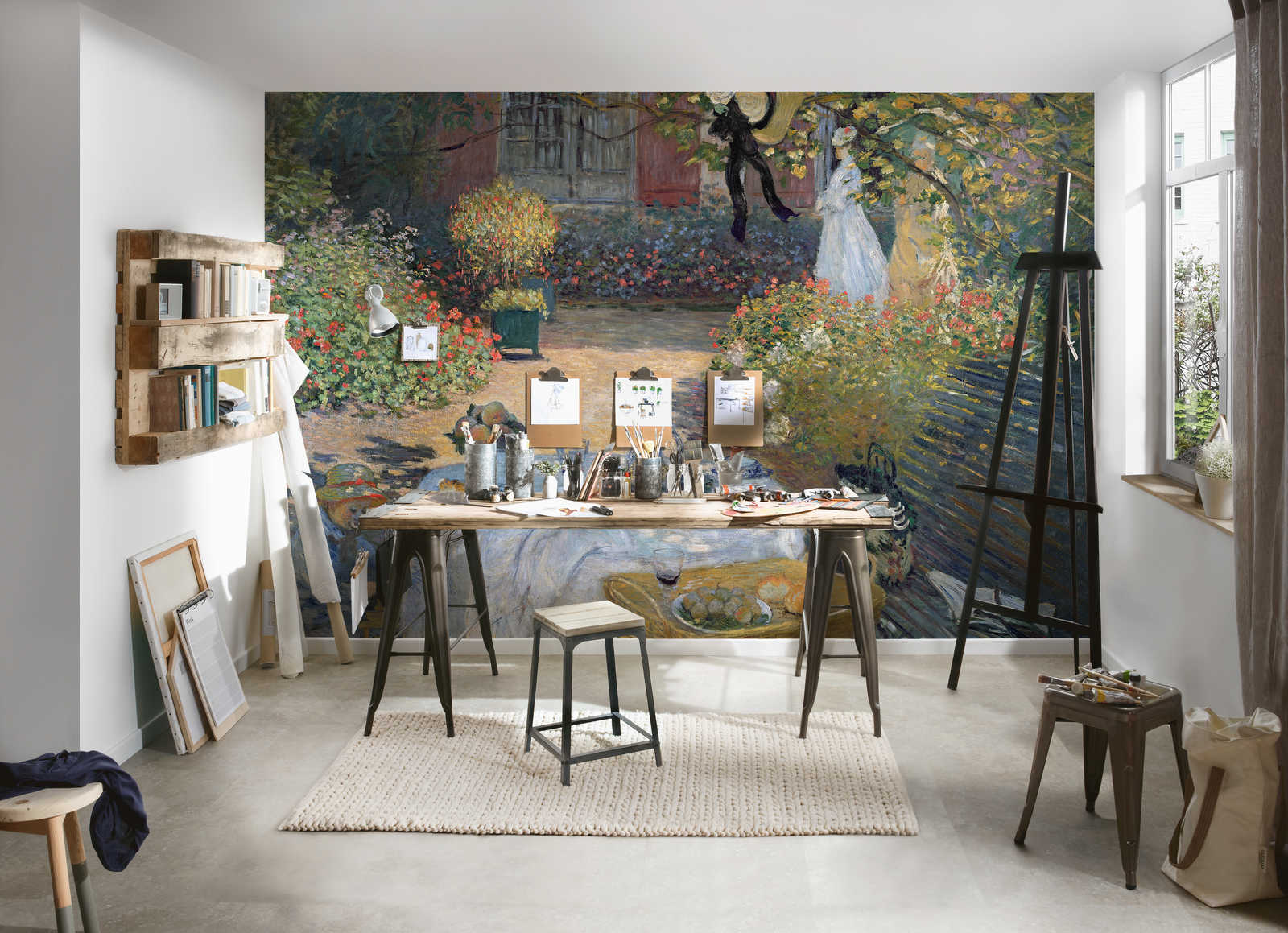             Muurschildering "Het middagmaal: de tuin van Monet in Argenteuil" van Claude Monet
        
