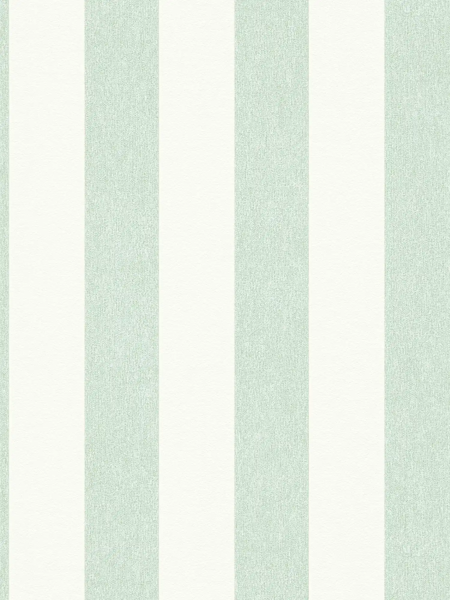 Non-woven wallpaper with stripes in textured look & matt - green, white
