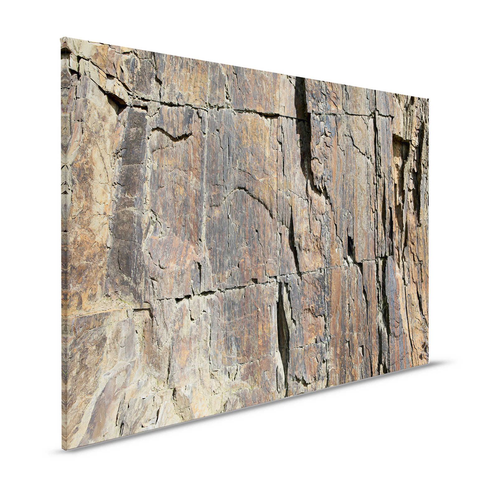 Tableau toile aspect pierre effet 3D, mur en pierre naturelle - 1,20 m x 0,80 m
