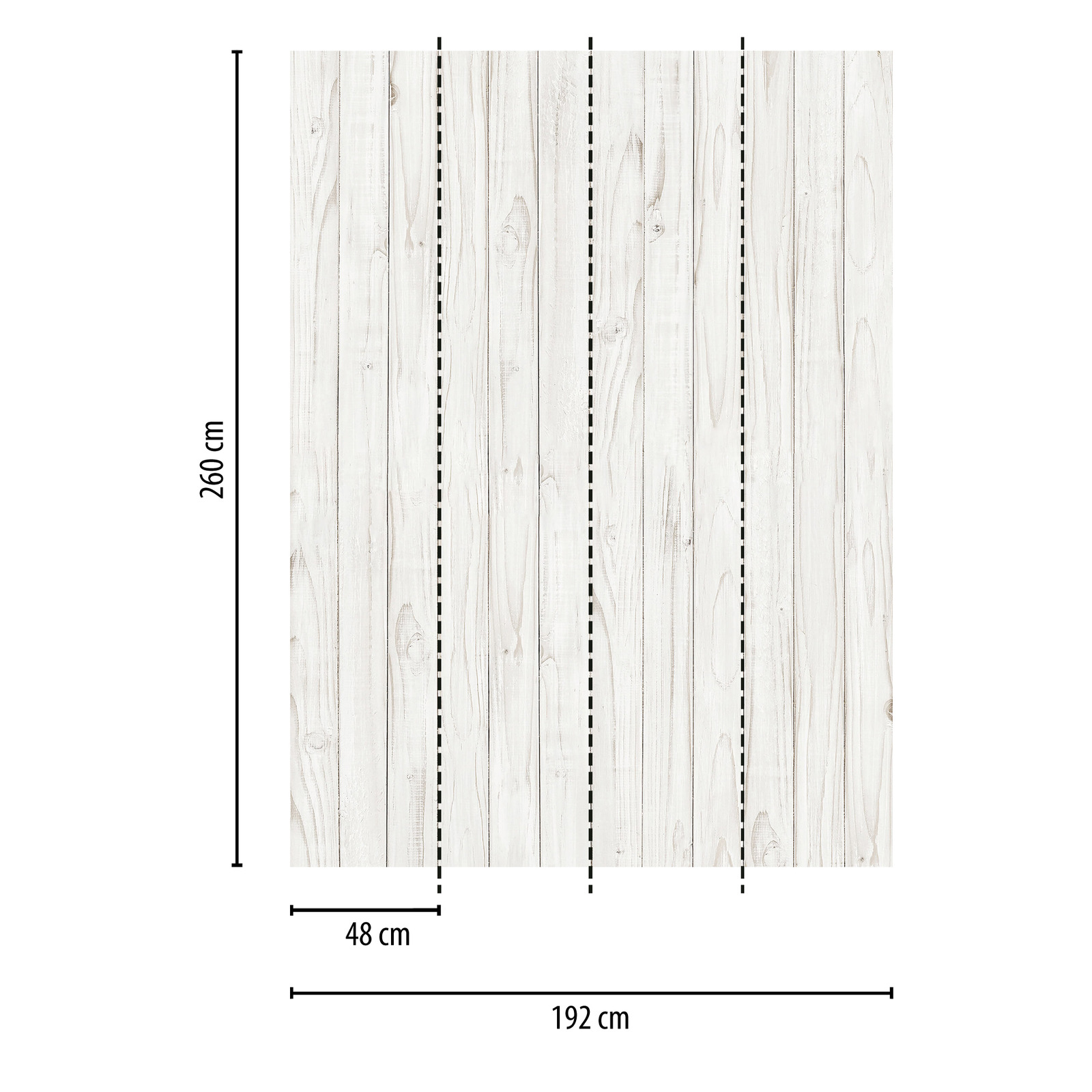             Photo wallpaper 3D wood look wall - white, grey
        