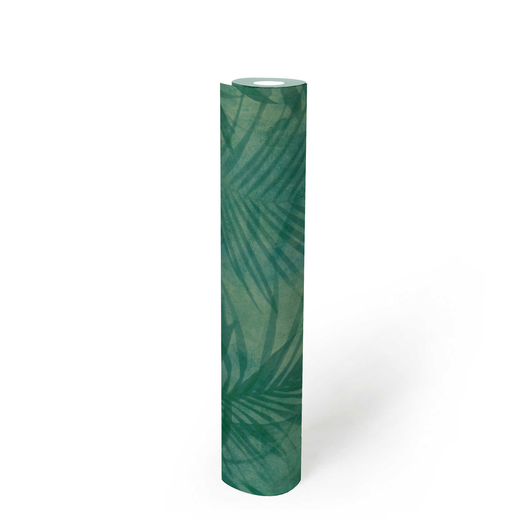             behang palmboom patroon in linnen look - groen, blauw, geel
        