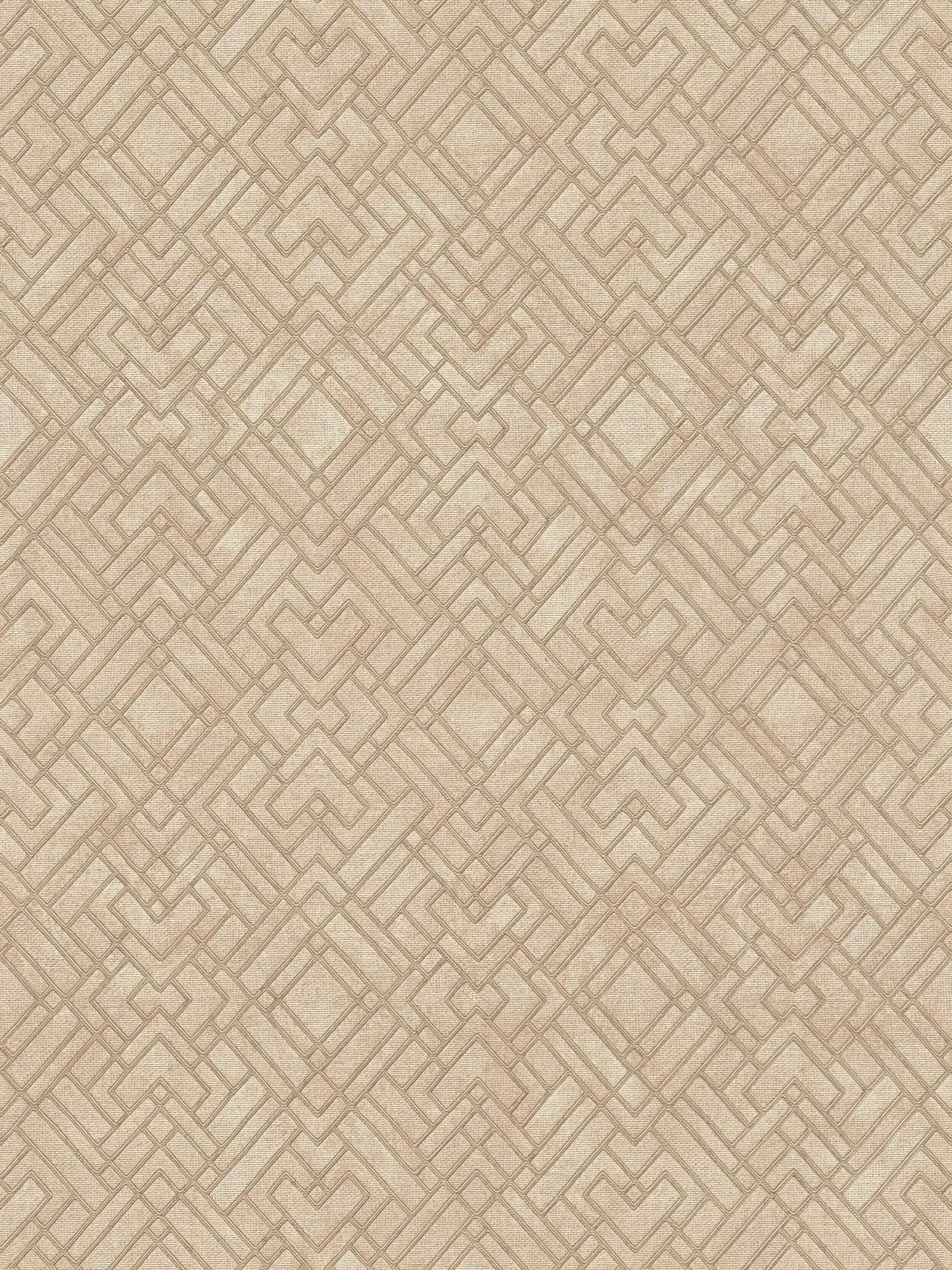         Metallic wallpaper with lines graphic - yellow, beige
    