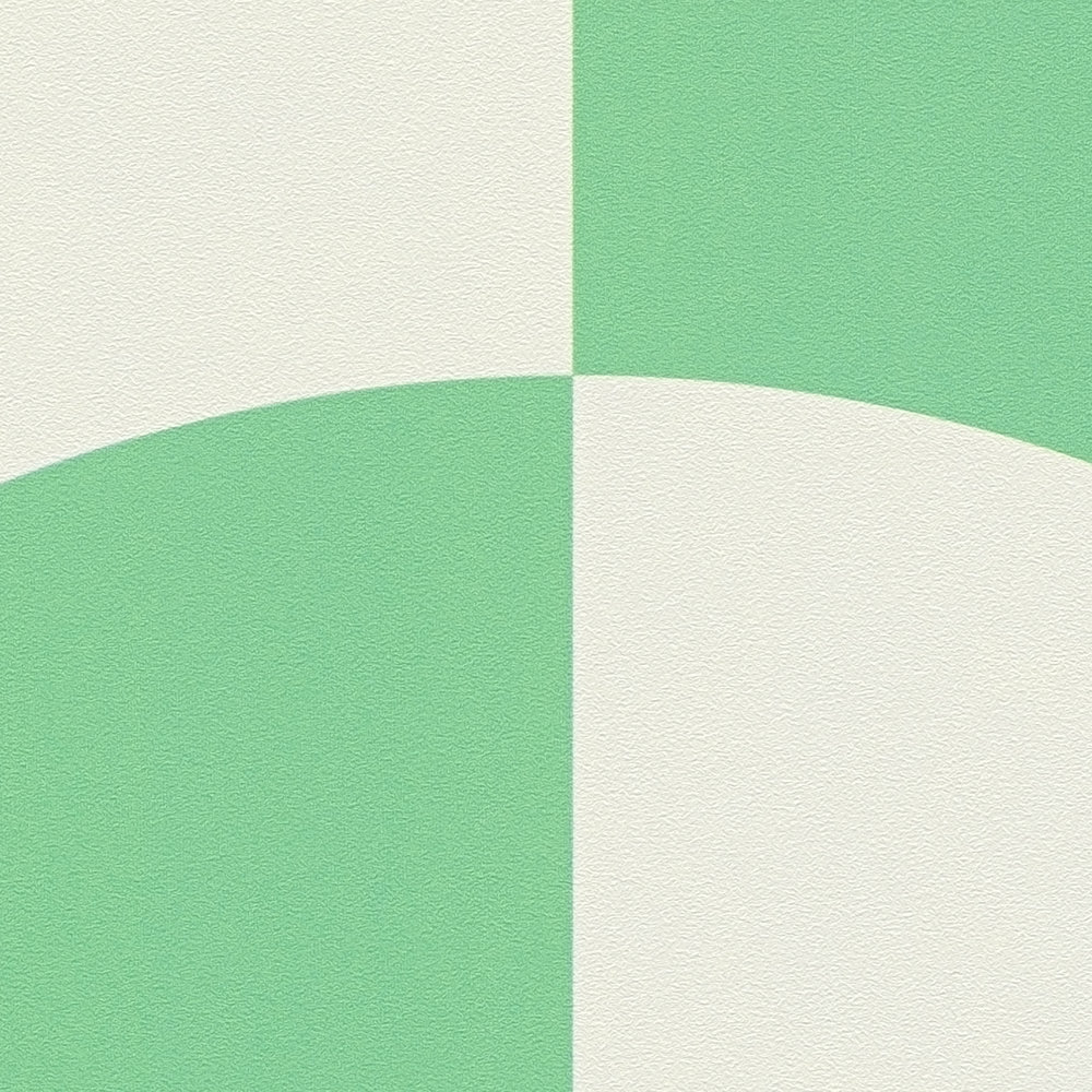             Carta da parati in tessuto non tessuto con forme geometriche - verde, bianco
        