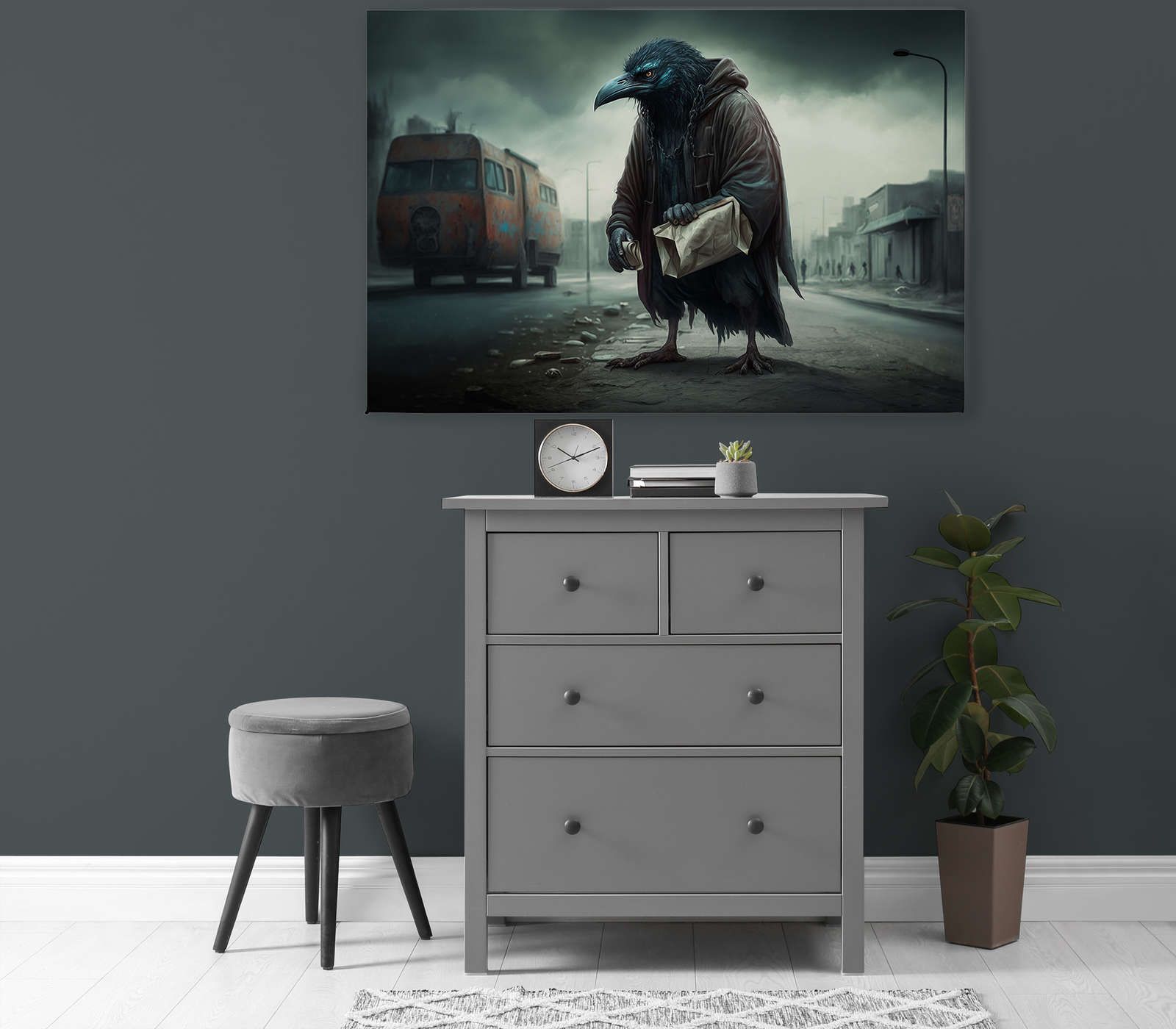             KI Canvas painting »Street Crow« - 120 cm x 80 cm
        