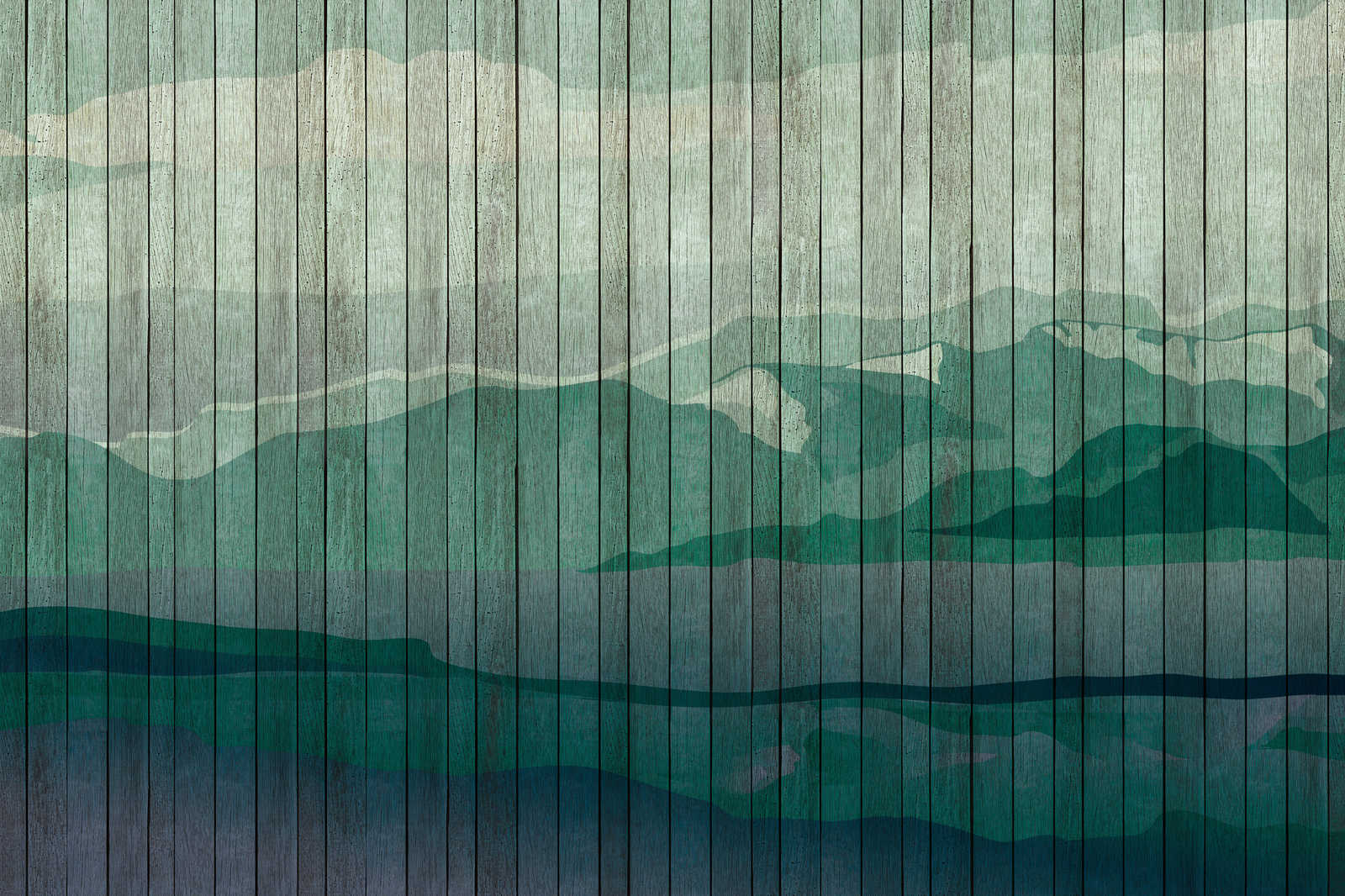             Mountains 3 - toile moderne paysage de montagne & aspect planche - 0,90 m x 0,60 m
        