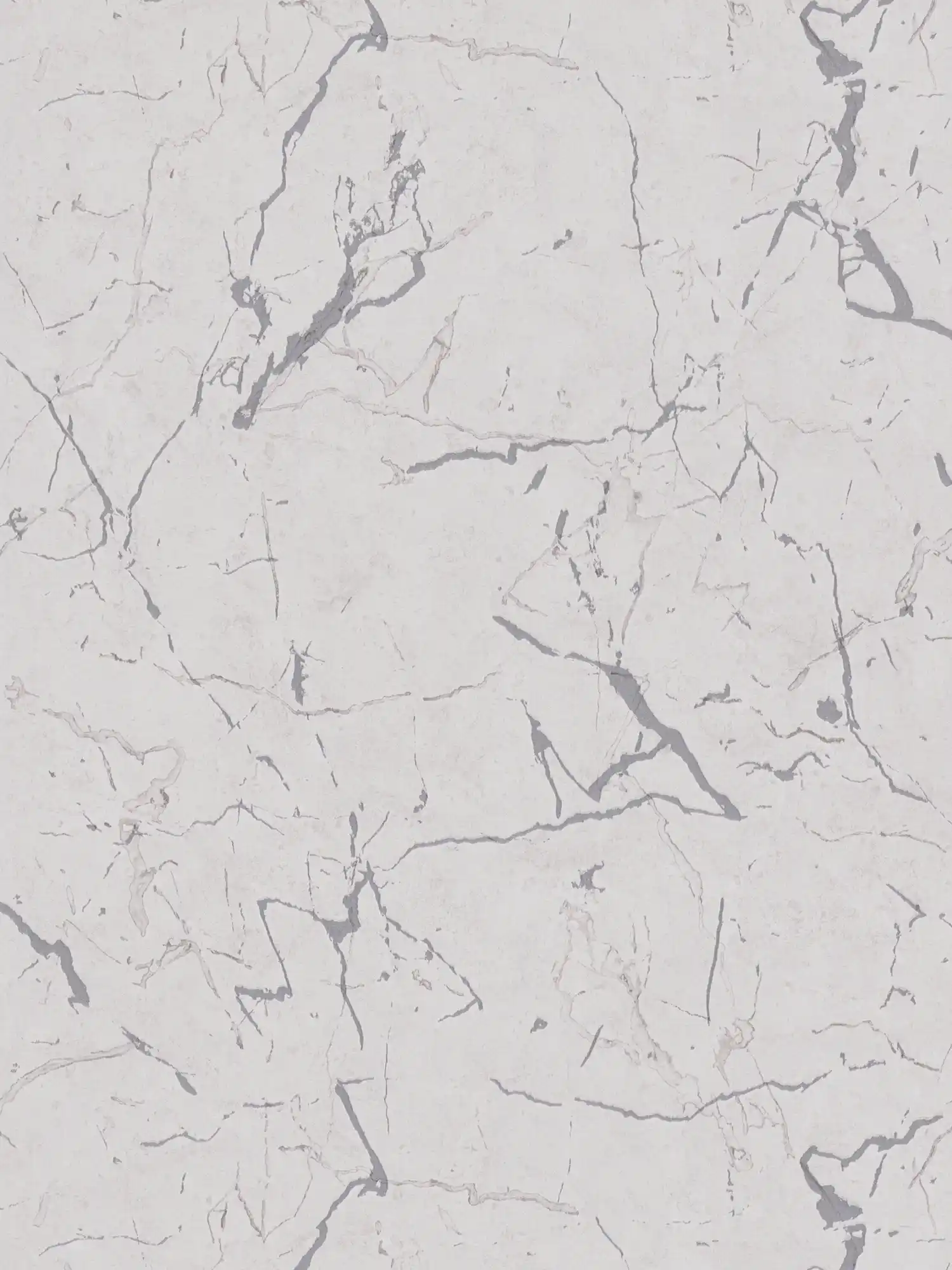 Papier peint marbre avec effet brillant argenté - gris, métallique, blanc
