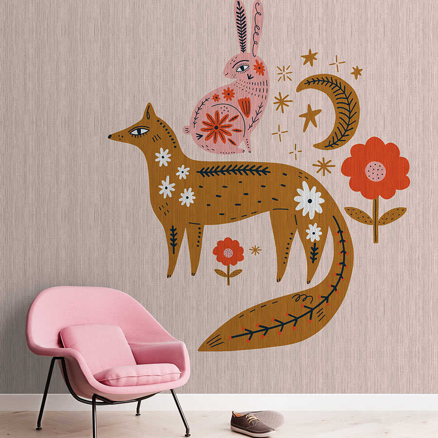         Up North 2 - photo wallpaper Scandinavian design fox & forest animals
    