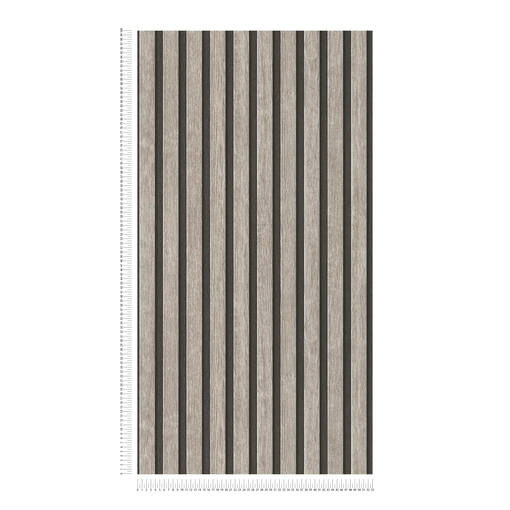            Carta da parati a pannelli di legno con struttura fine - grigio, nero
        