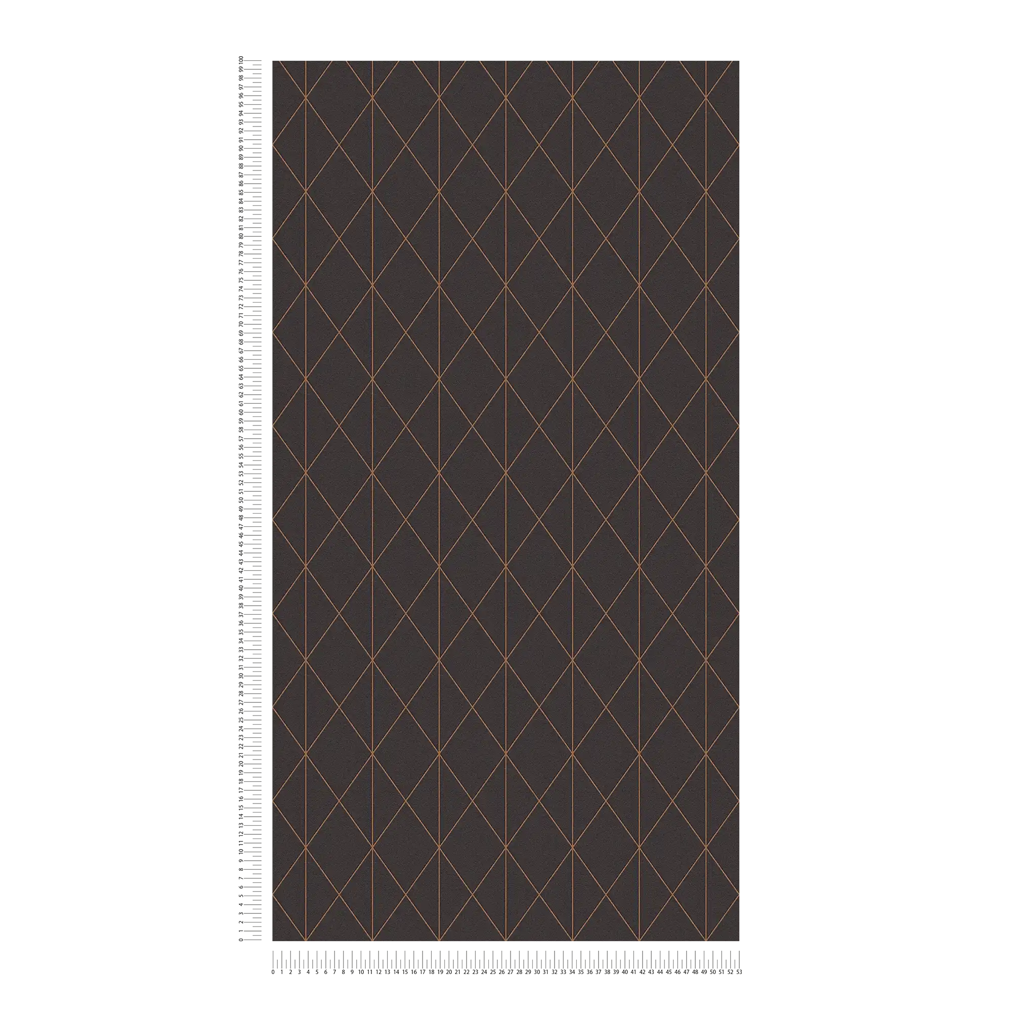             Black non-woven wallpaper with golden line pattern - black
        