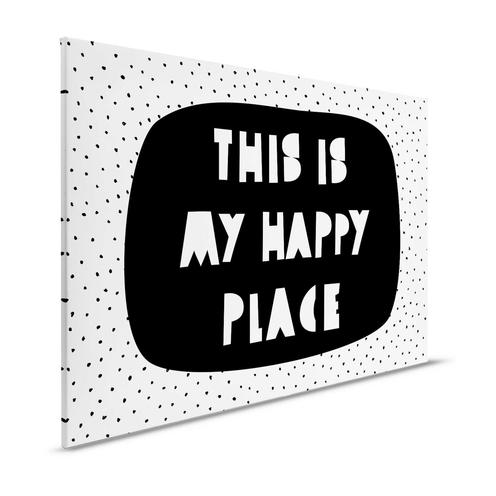 Tela per la camera dei bambini con scritta "Questo è il mio posto felice" - 120 cm x 80 cm
