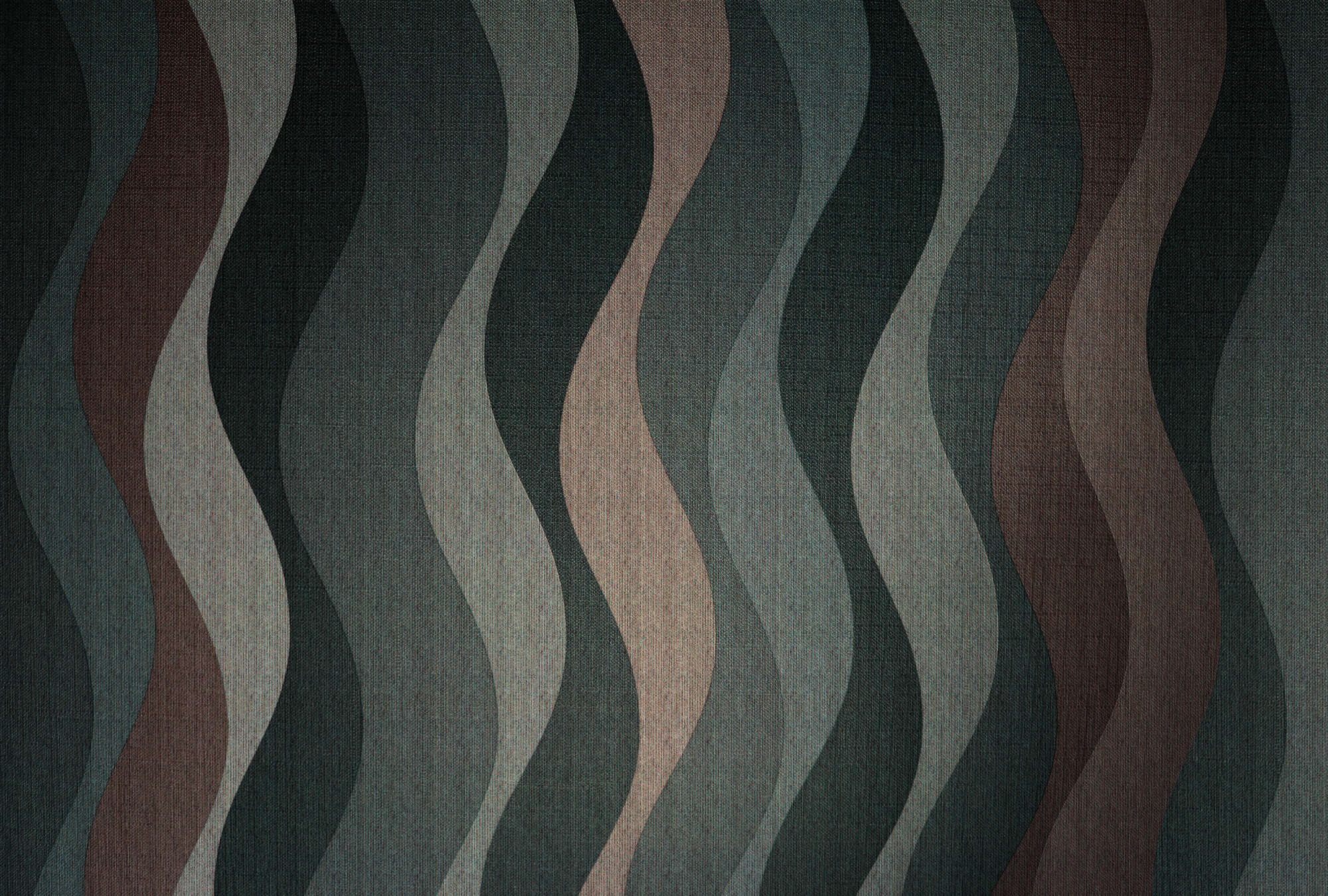             Savoy 1 - Dark wall mural retro graphic waves pattern
        