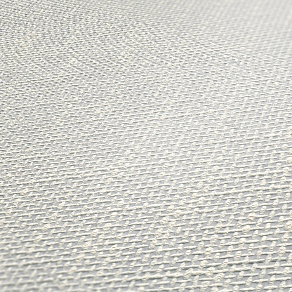             Papier peint avec structure tissée et aspect textile - blanc
        