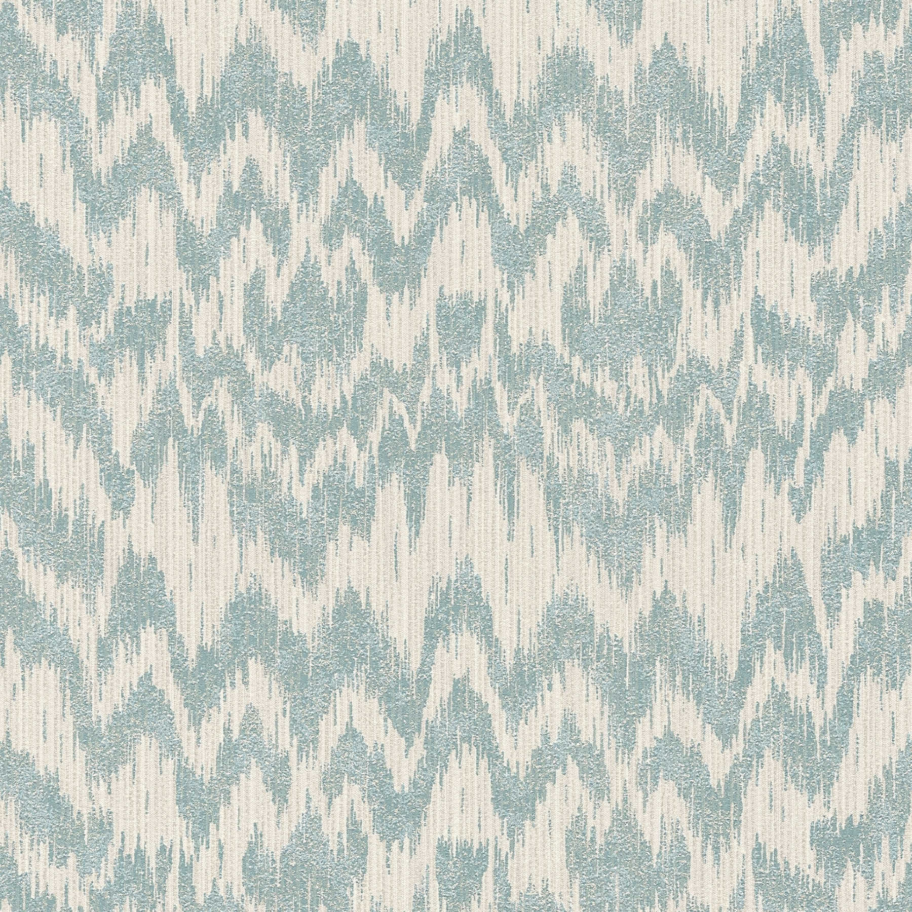 Wallpaper ethnic style with texture & metallic effect - beige, blue
