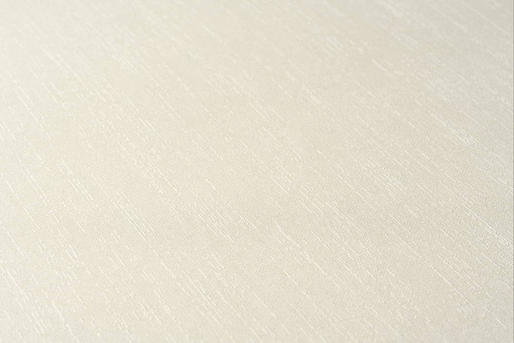             Papier peint blanc crème aspect textile avec finition brillante - Blanc
        