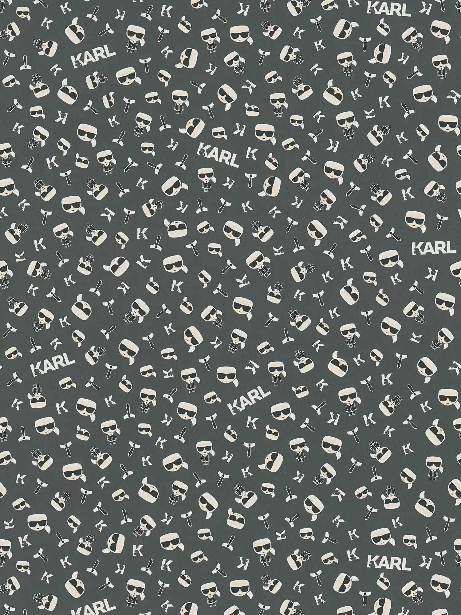 Karl LAGERFELD papier peint Icon Karl caractère - noir
