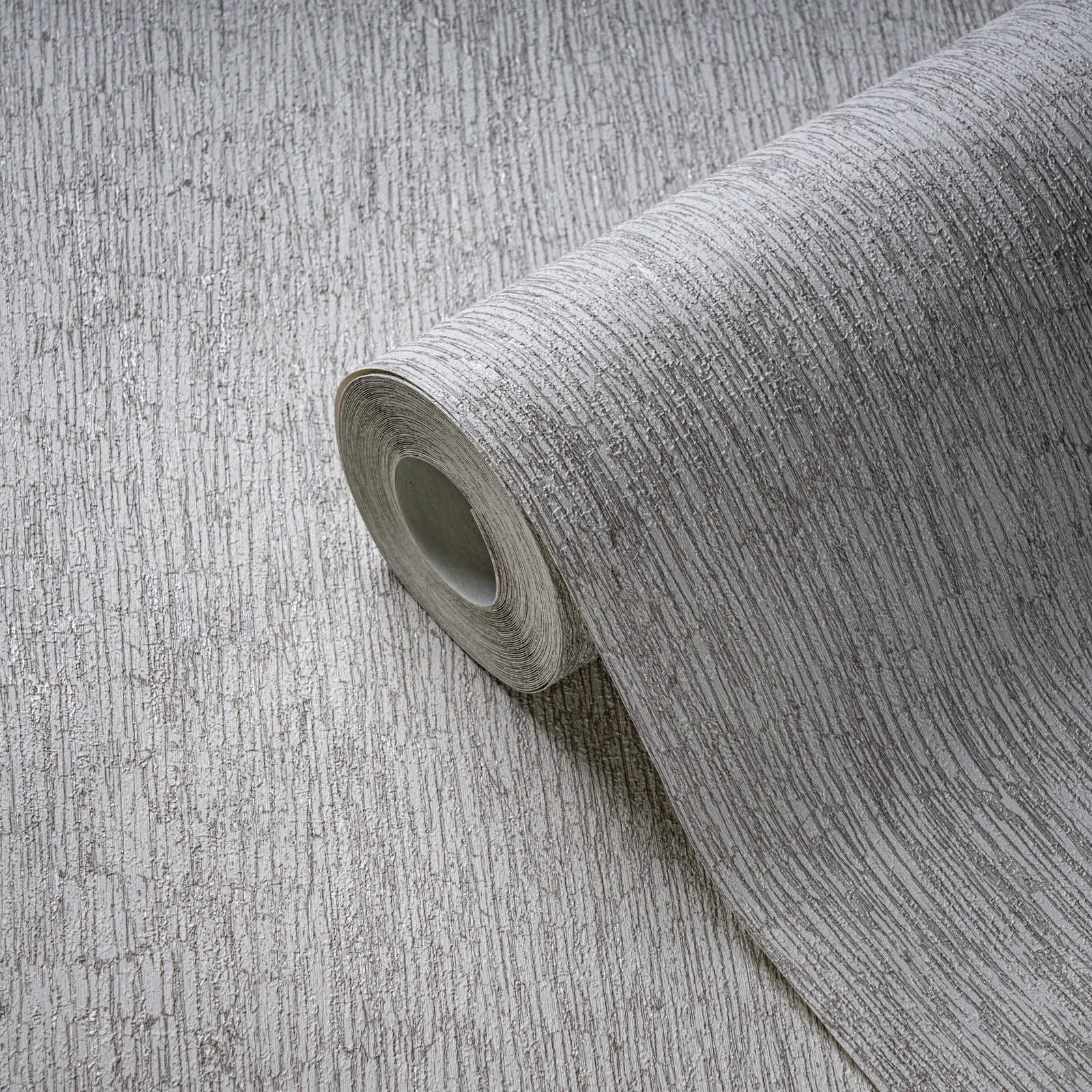             Vliesbehang in textiellook, licht glanzend - wit, grijs, zilver
        