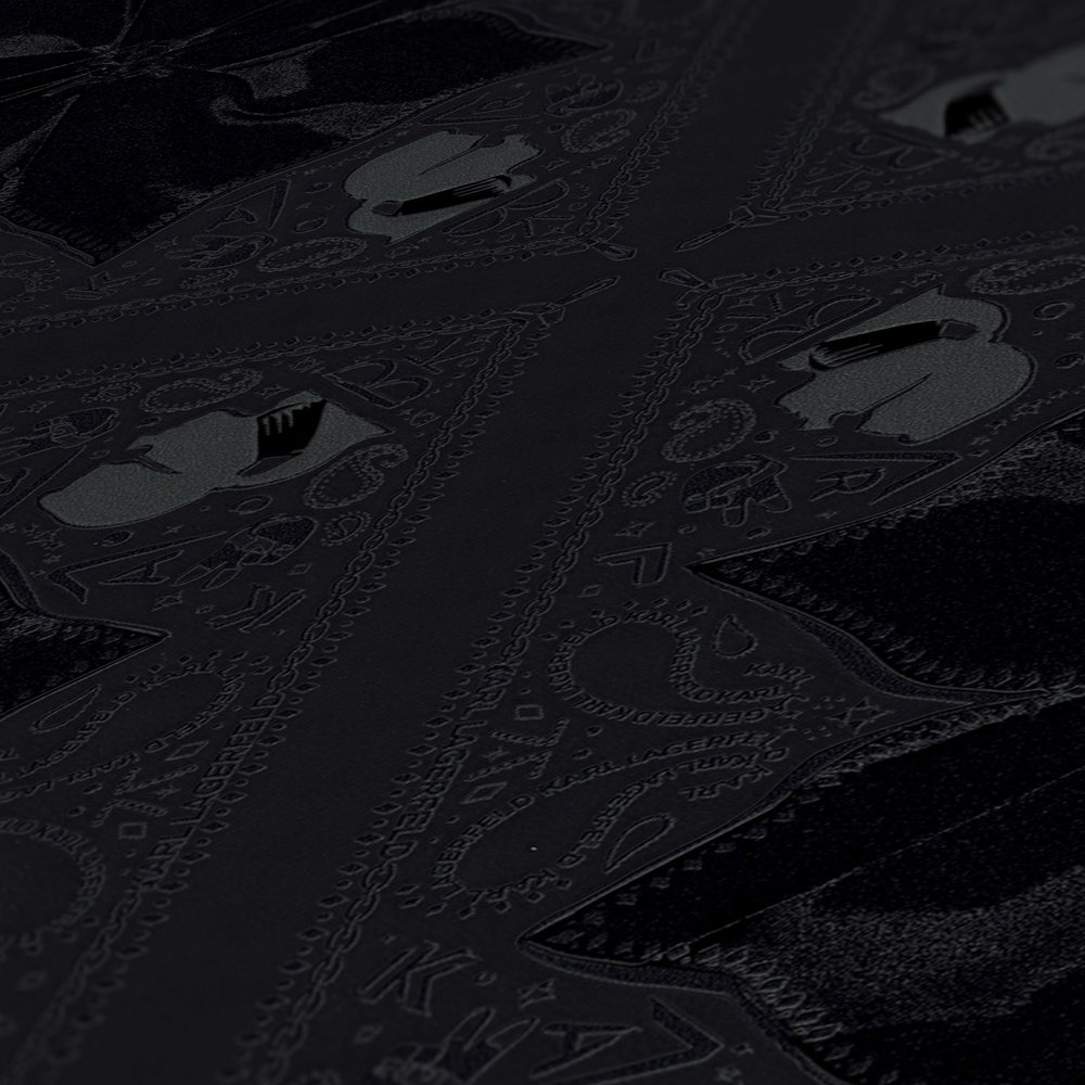             Papier peint Karl LAGERFELD motif cravate - noir
        