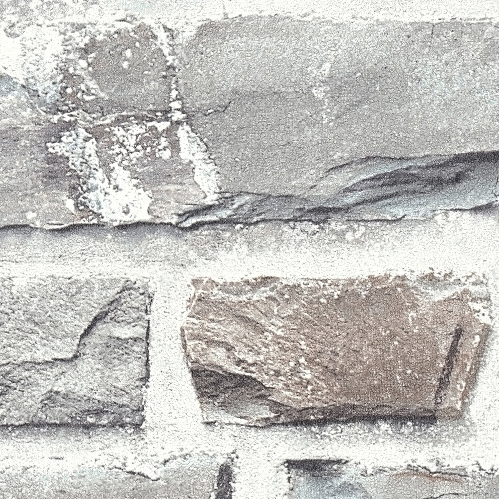             Carta da parati effetto pietra con pietre di cava, pietra naturale - grigio
        