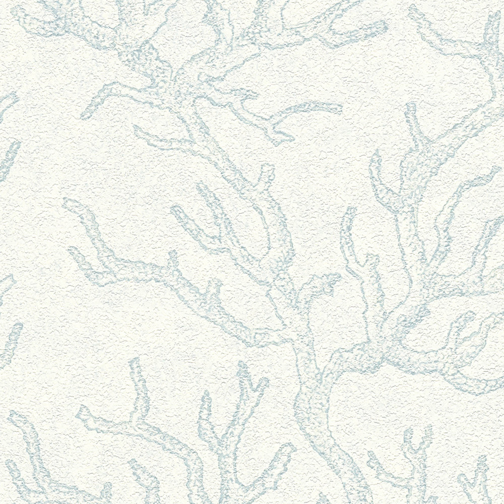             VERSACE wallpaper with coral underwater motif - blue, metallic
        