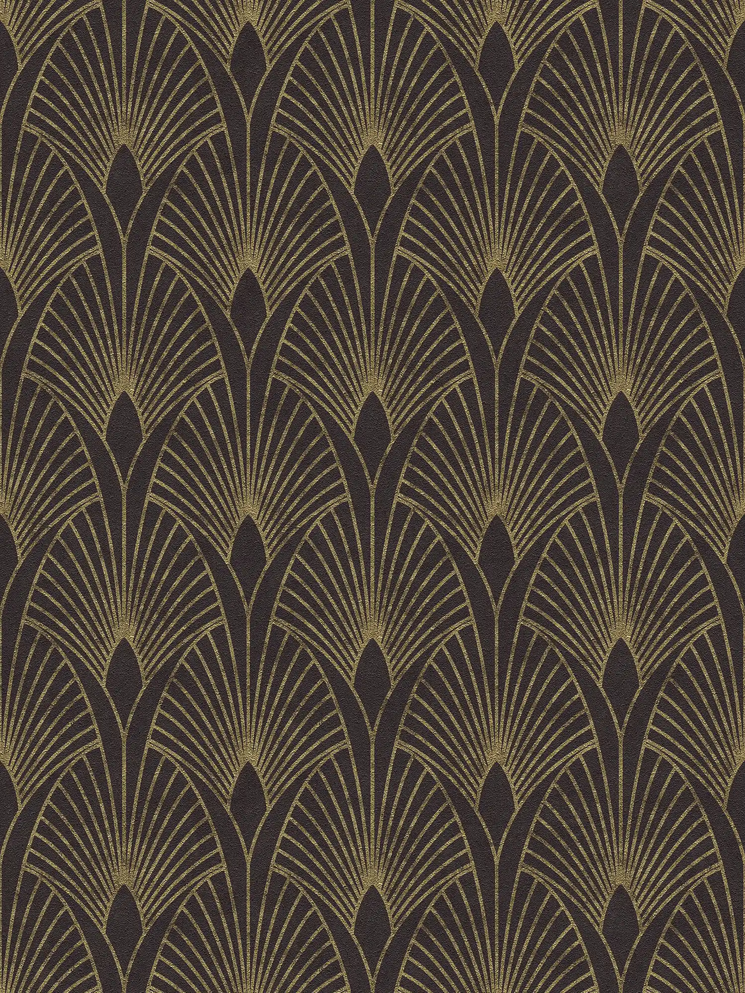Art deco wallpaper with gold accents - black, gold
