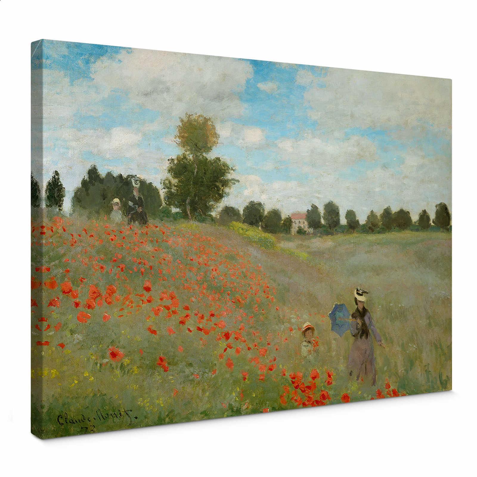 Monet Canvas schilderij "Klaprozenveld bij Argenteuil" - 0.70 m x 0.50 m
