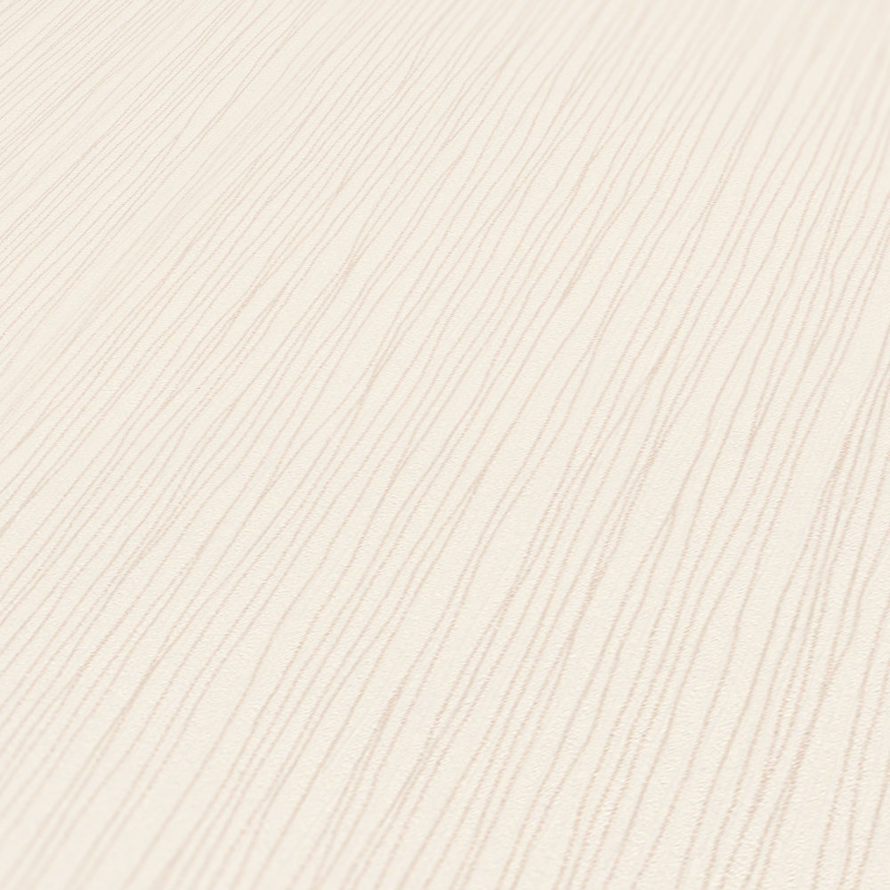             Bright non-woven wallpaper beige line design & embossed texture
        
