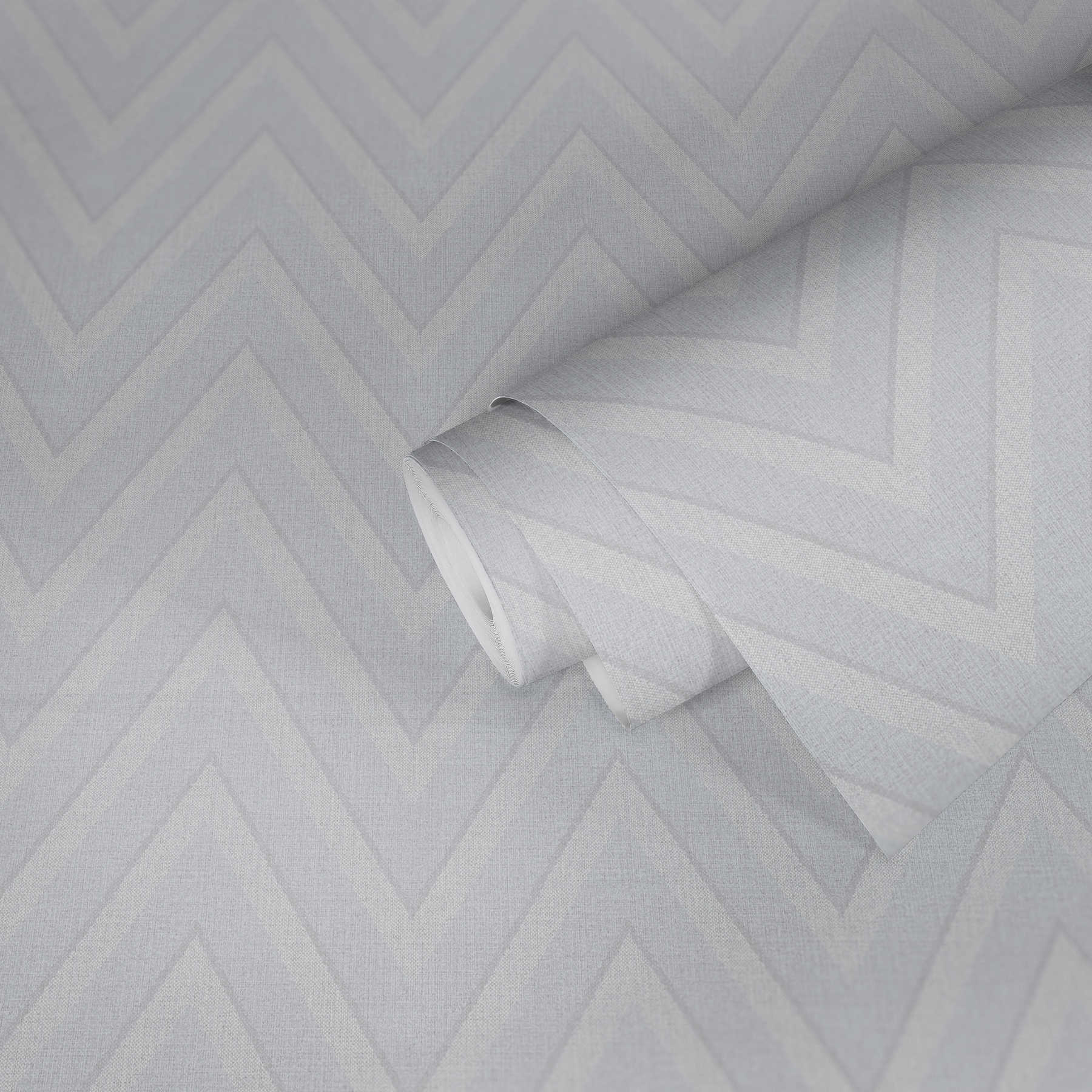             Striped wallpaper with zigzag pattern - grey
        